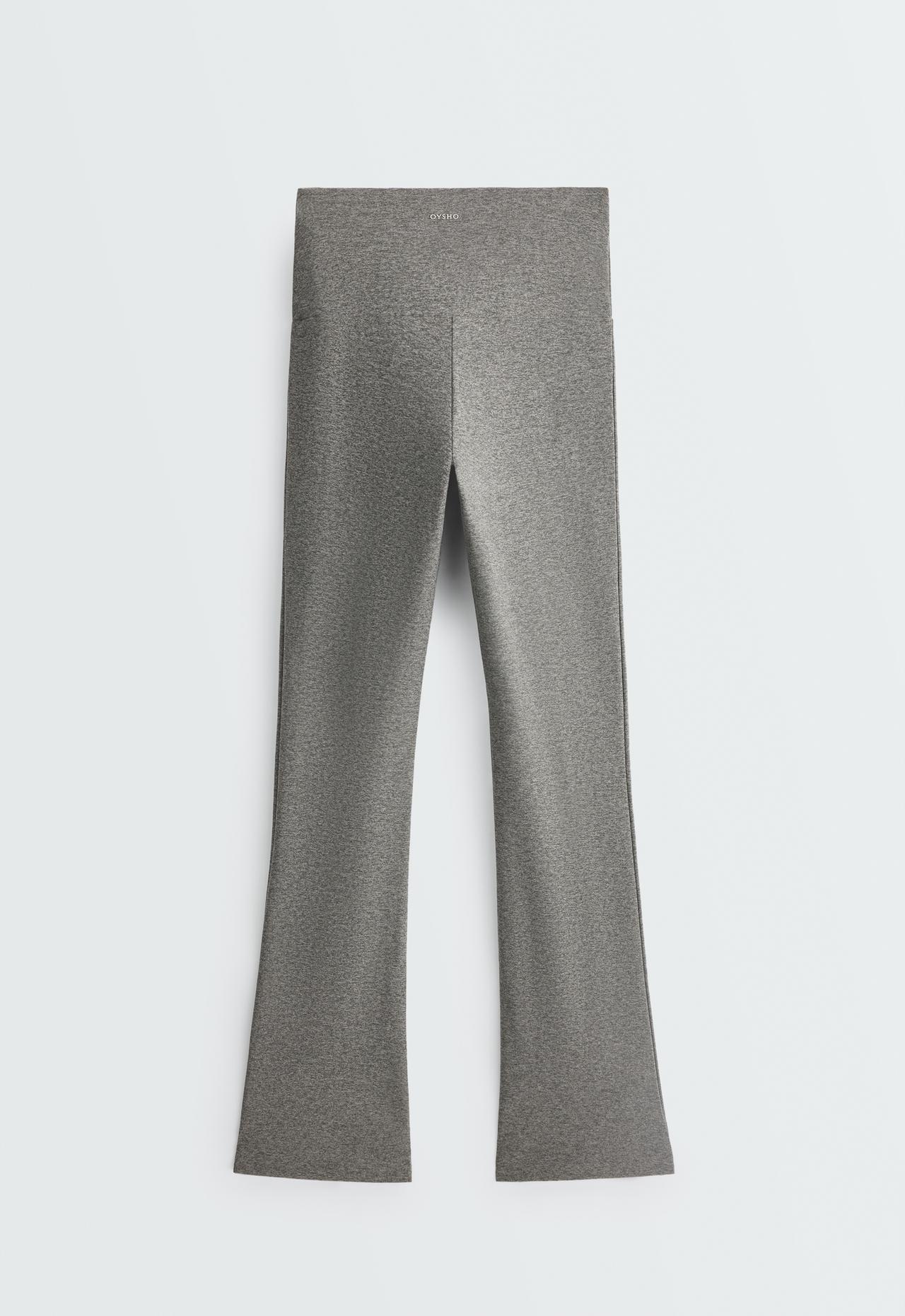 High-rise Comfortlux flare trousers — MOTTLED GREY MELANGE