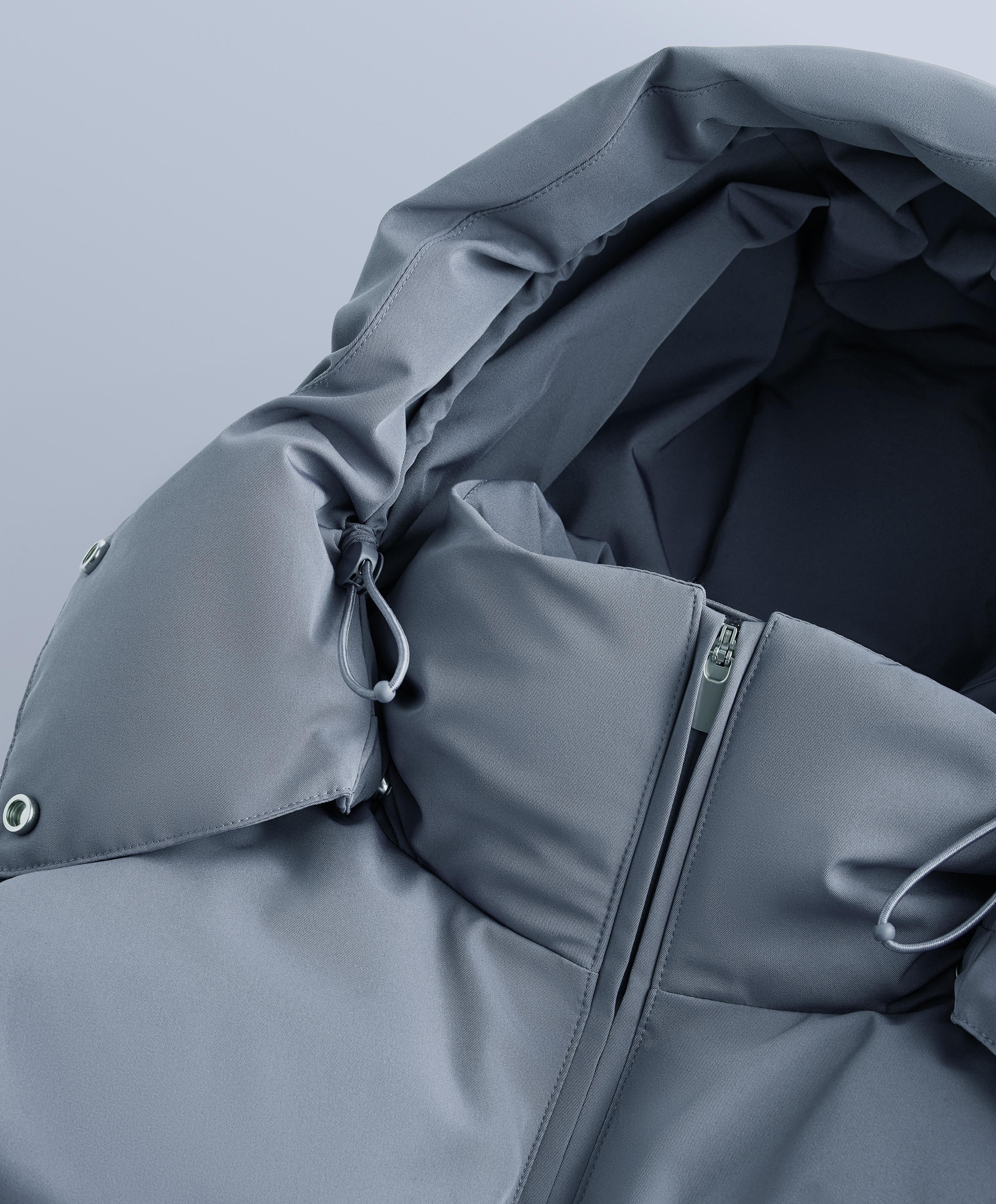 Lightweight 80% down and 20% MINARDI PIUME SKI water-resistant short jacket — GREY-BLUE