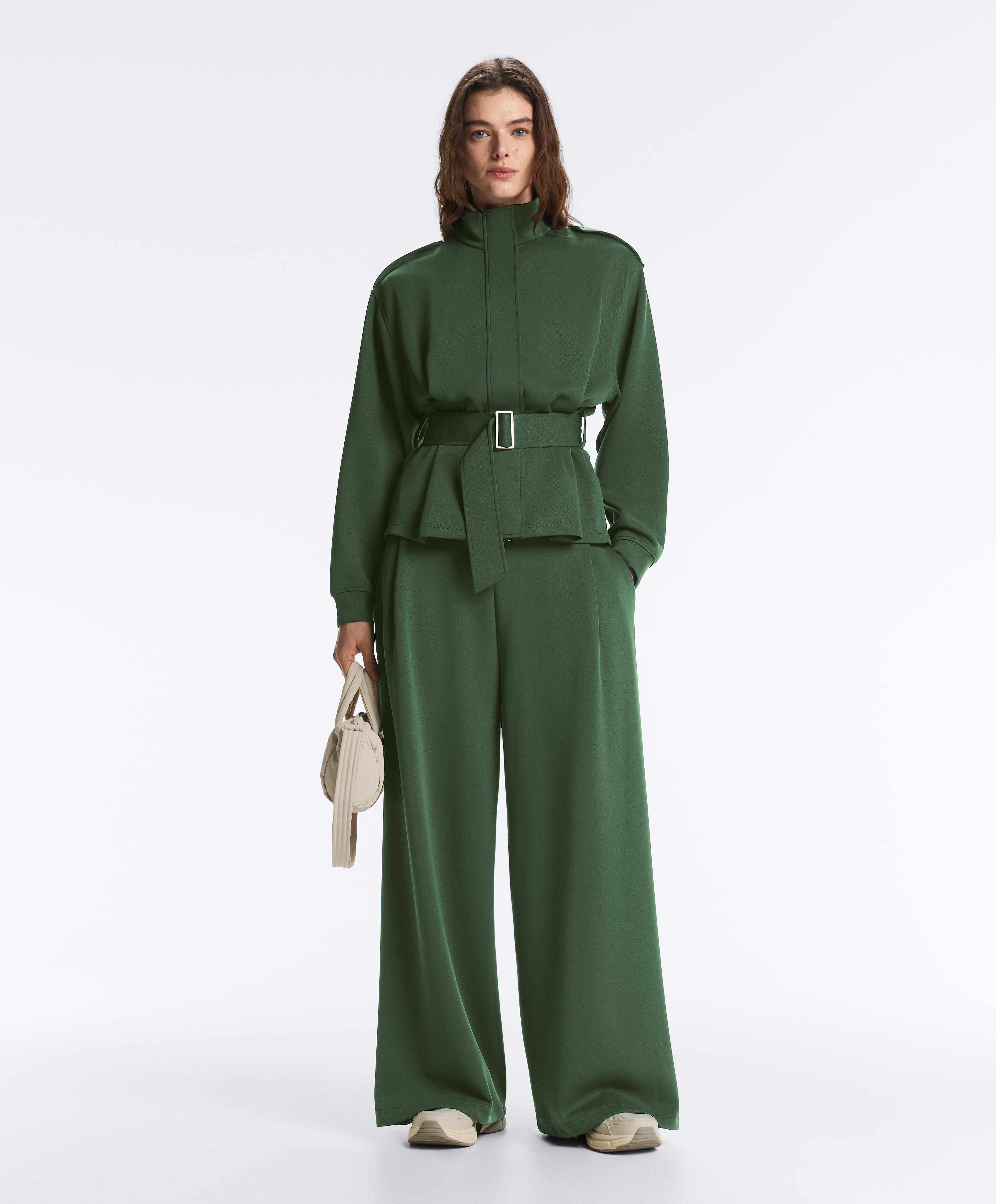 High-Rise-Hose mit Falten und Twill High-Rise-Hose mit Falten und Twill