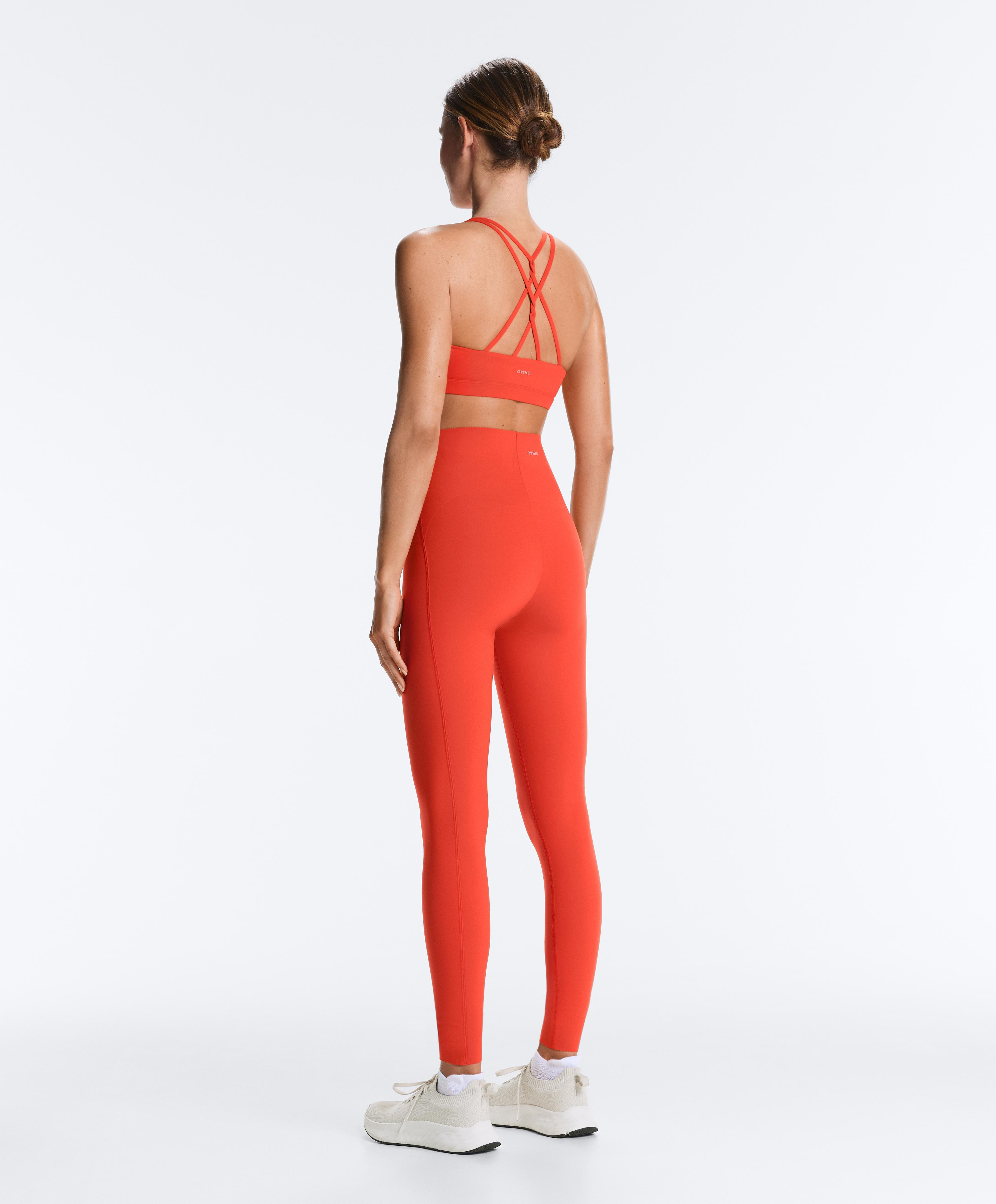 Comfortlux low-support crossover strap sports bra — BRIGHT ORANGE