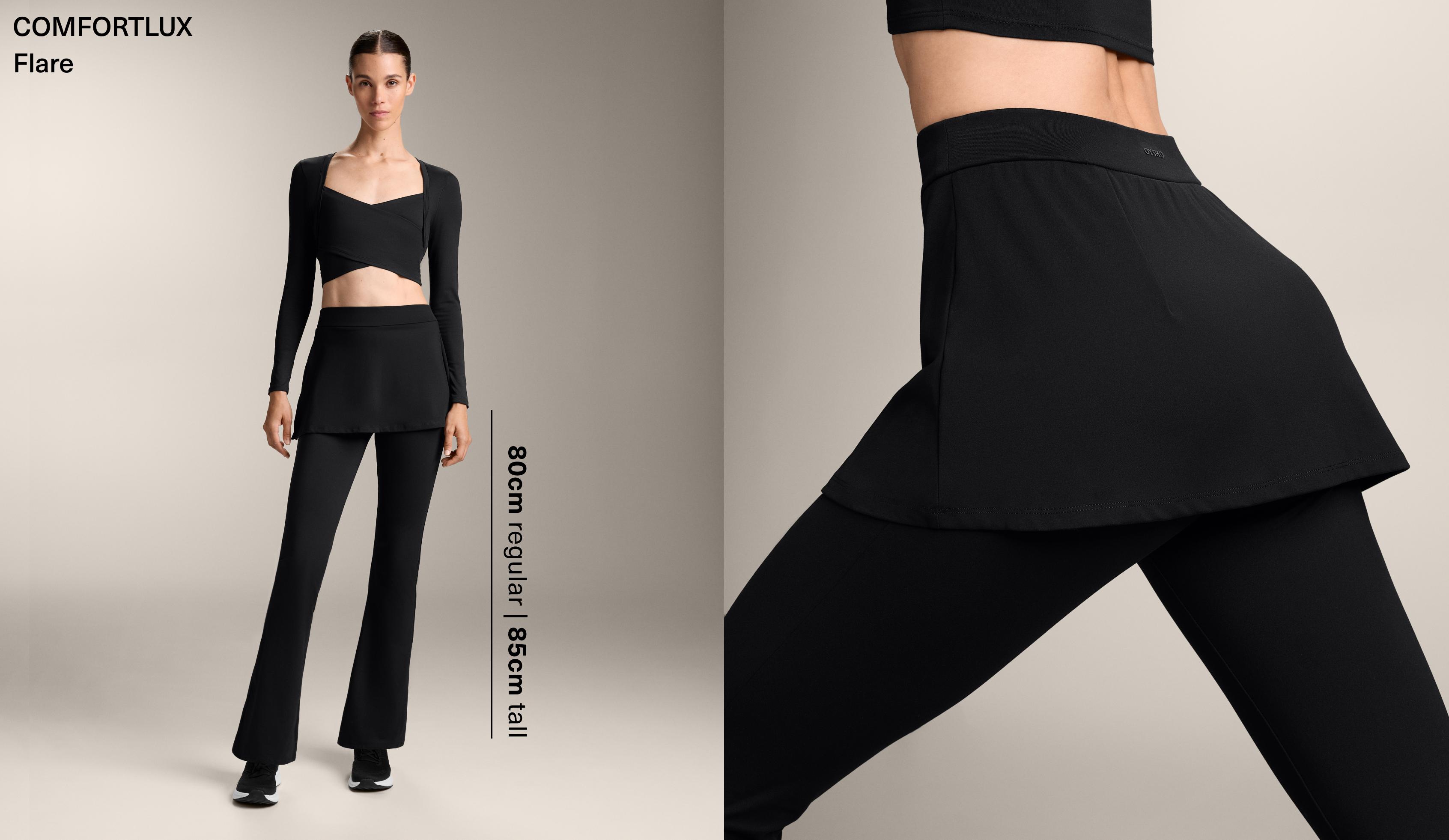 Comfortlux high-waisted flare trousers with skirt - Sale