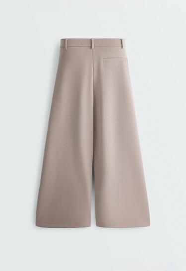 Soft-touch wide-leg crop trousers with modal and pleats — MID-MINK 10