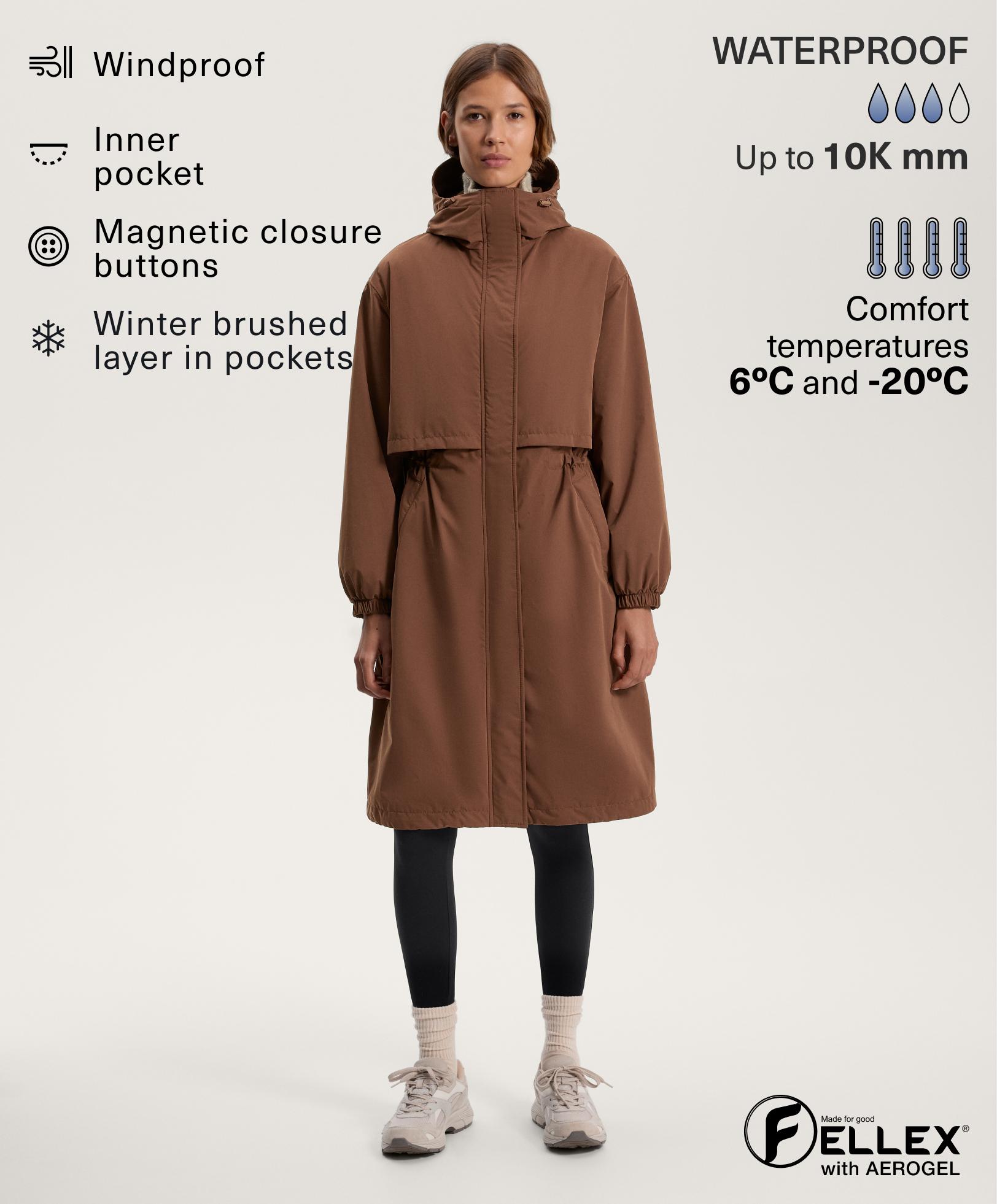 Ilga dygsniuota vandeniui atspari striukė 10k FELLEX® su AEROGEL Ilga dygsniuota vandeniui atspari striukė 10k FELLEX® su AEROGEL