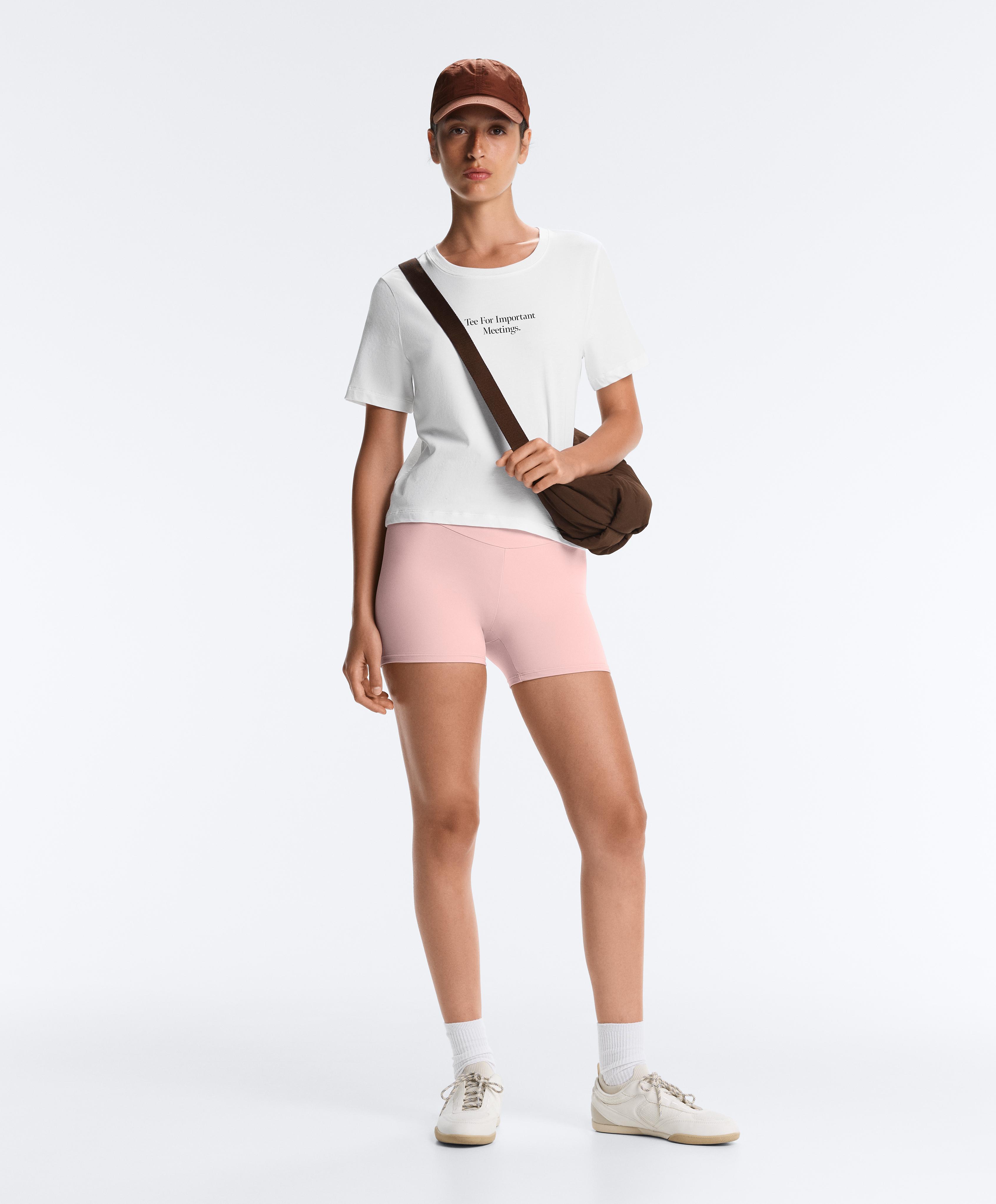 Comfortlux high-waisted 10cm hot pants — CLOUD PINK
