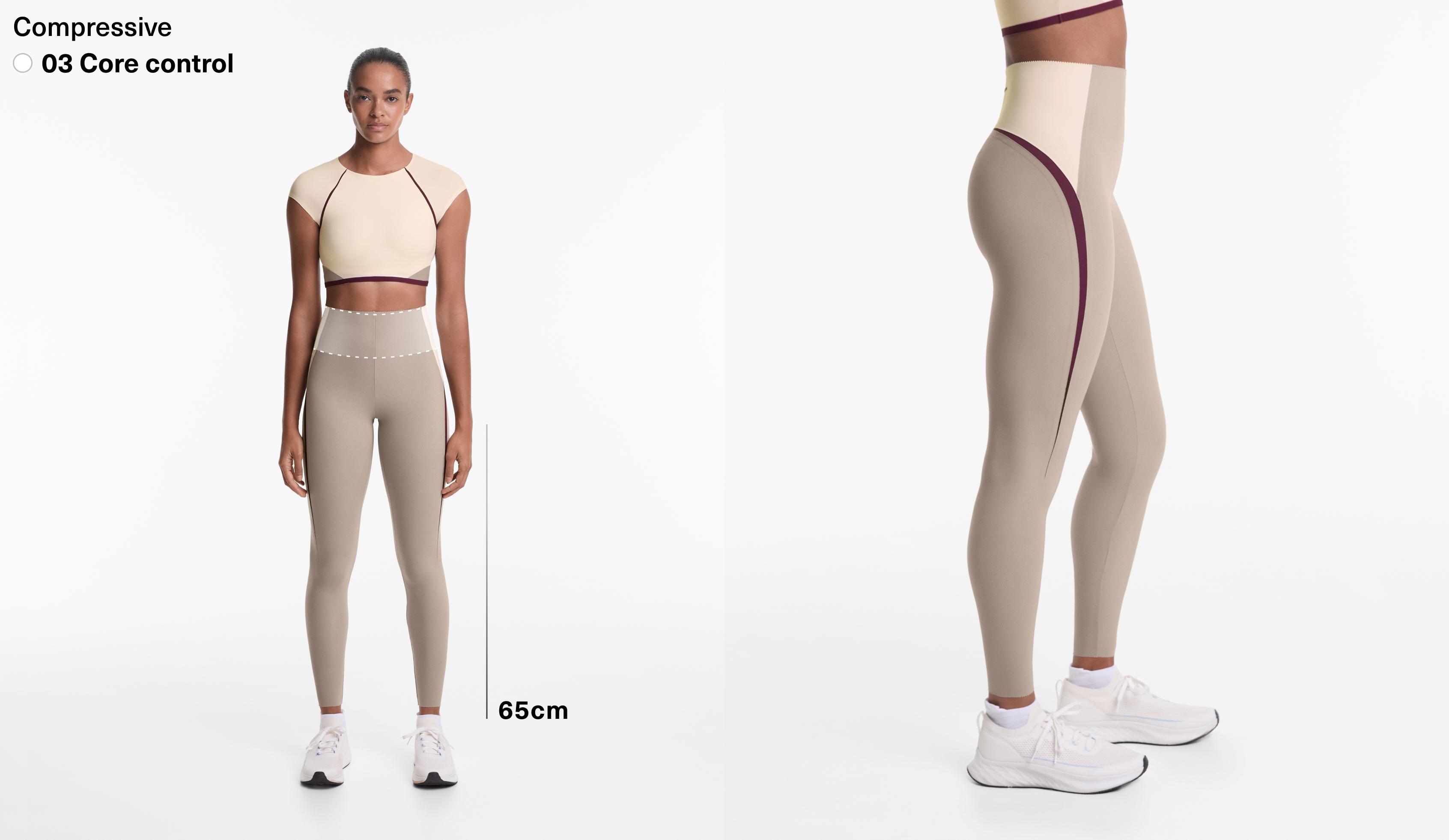 Ankellånga leggings compressive core control 65 cm