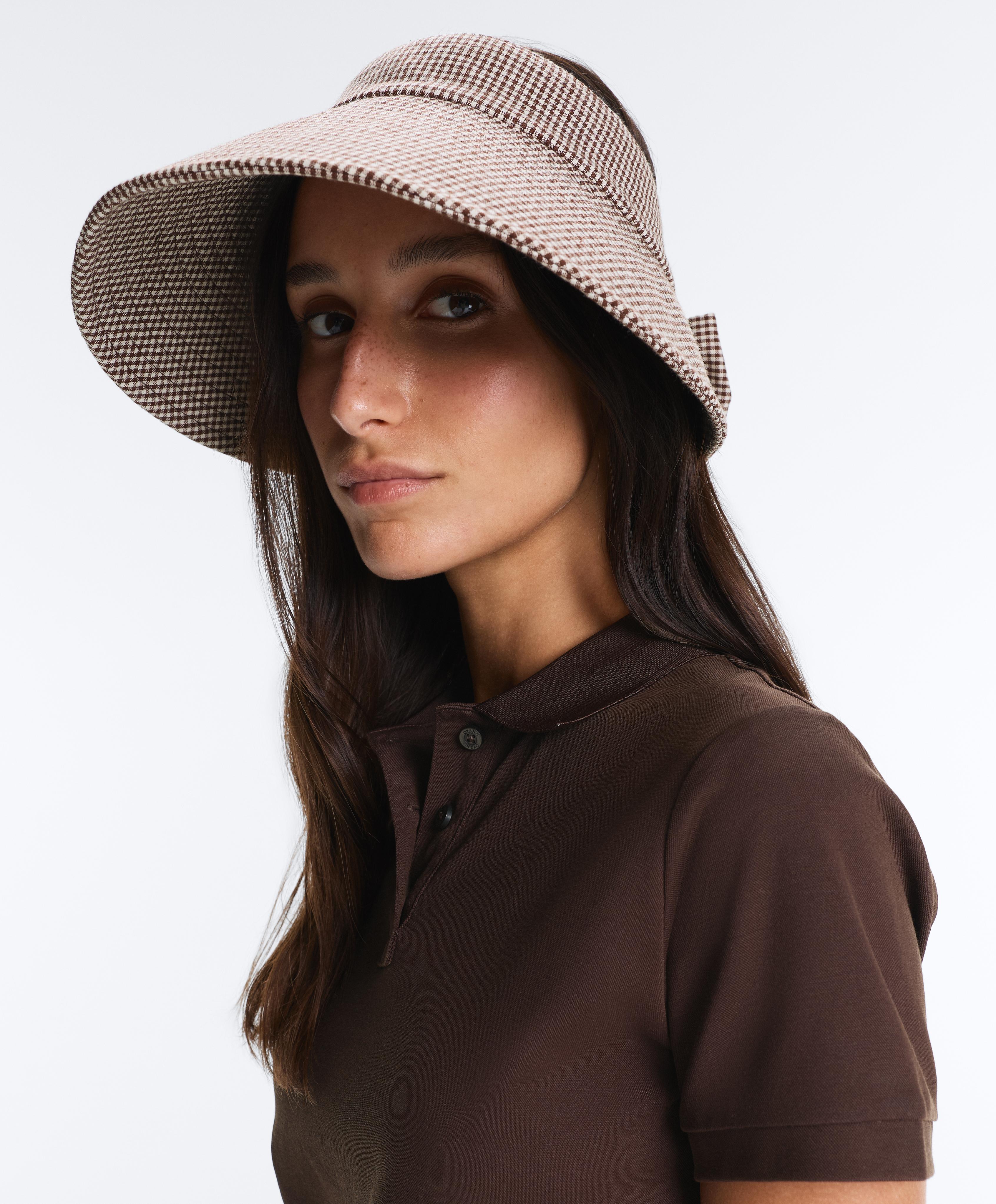 Gingham visor — BROWN
