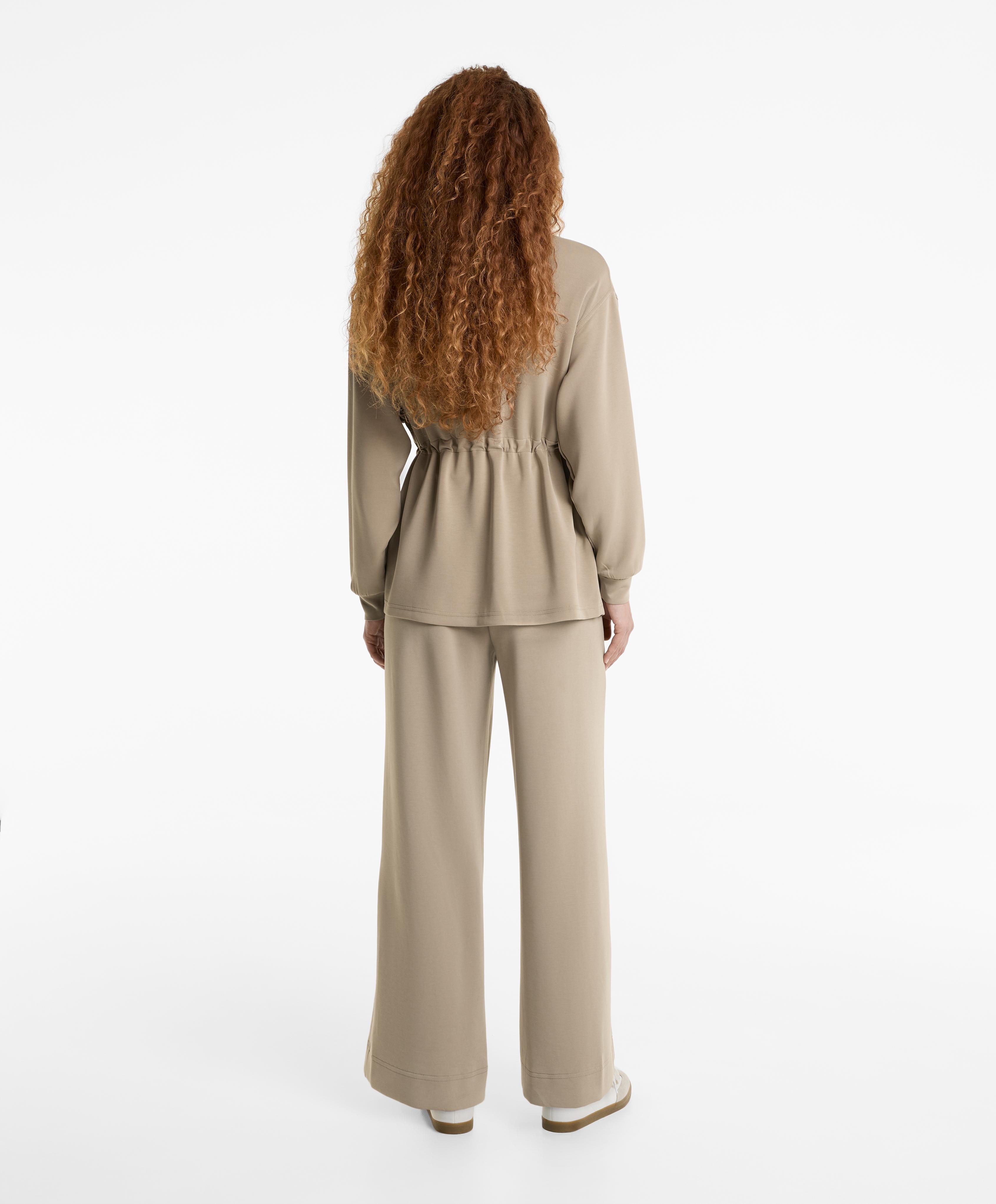 Khaki crease straight-leg tracksuit with modal