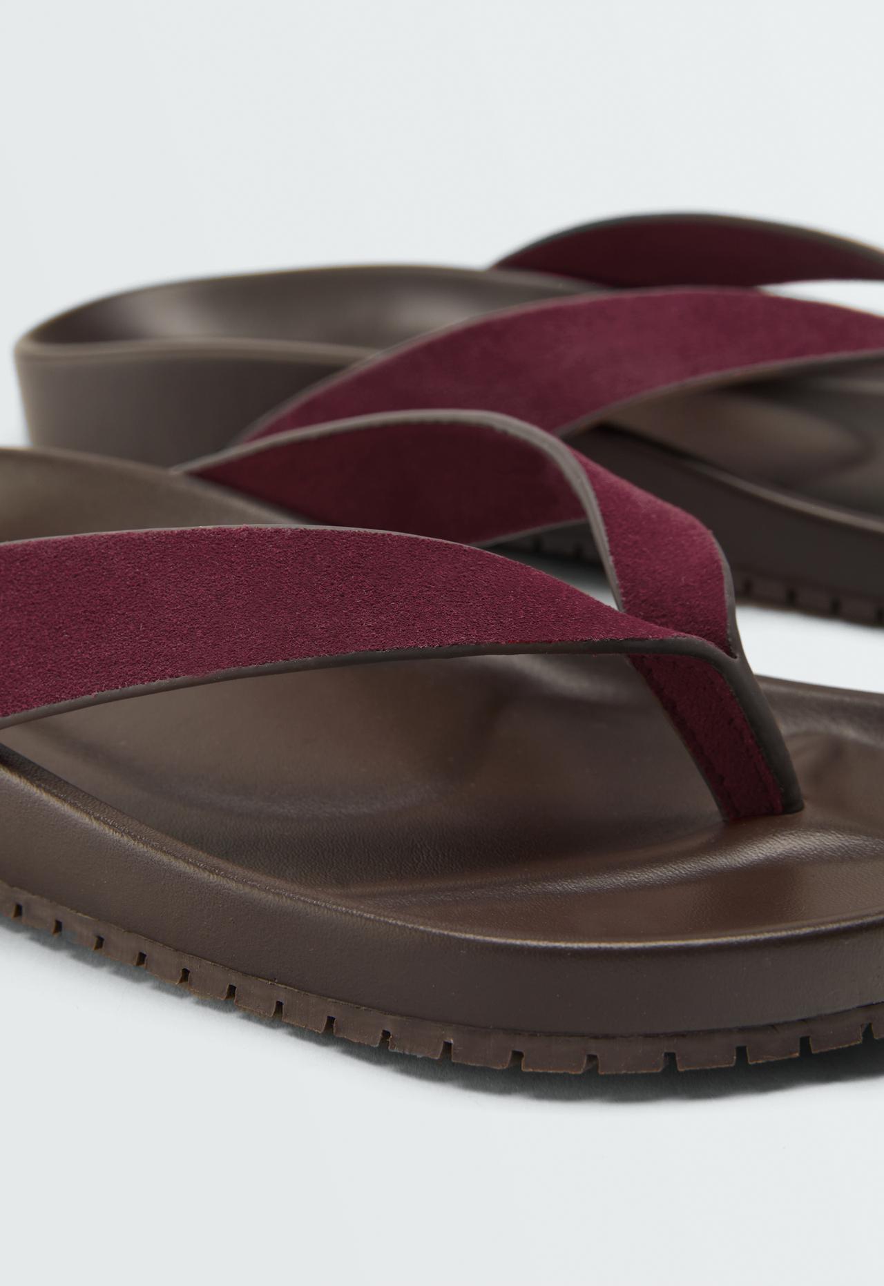 Leather sandals — BURGUNDY