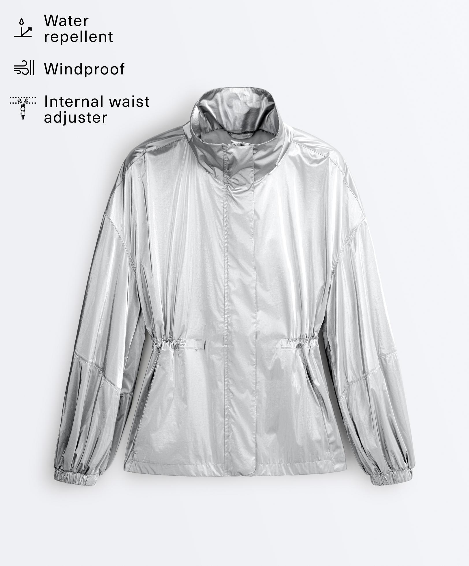 Water-repellent jacket with metallic effect — GREY