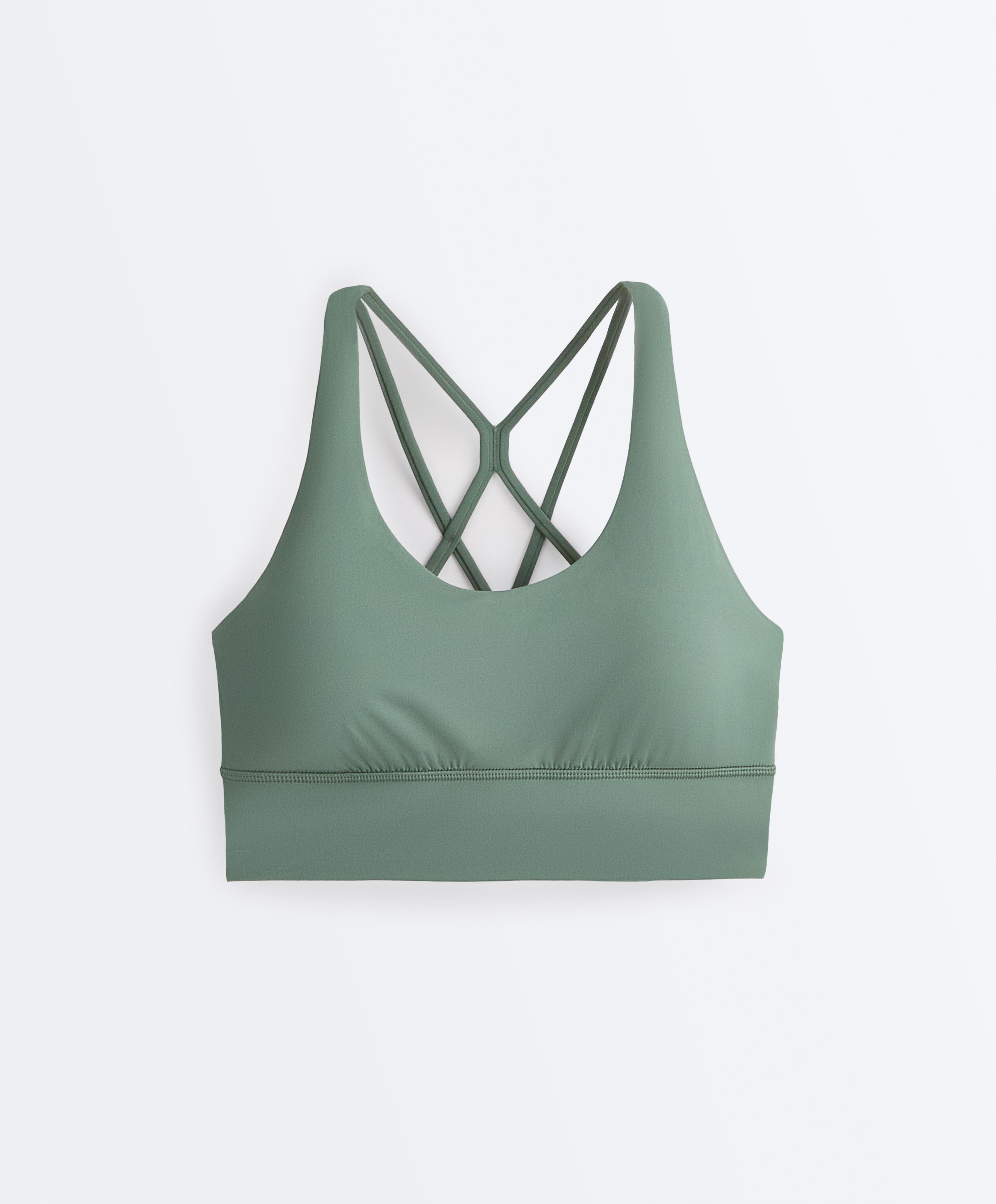 Medium-support Comfortlux sports bra with cups — DARK GREEN
