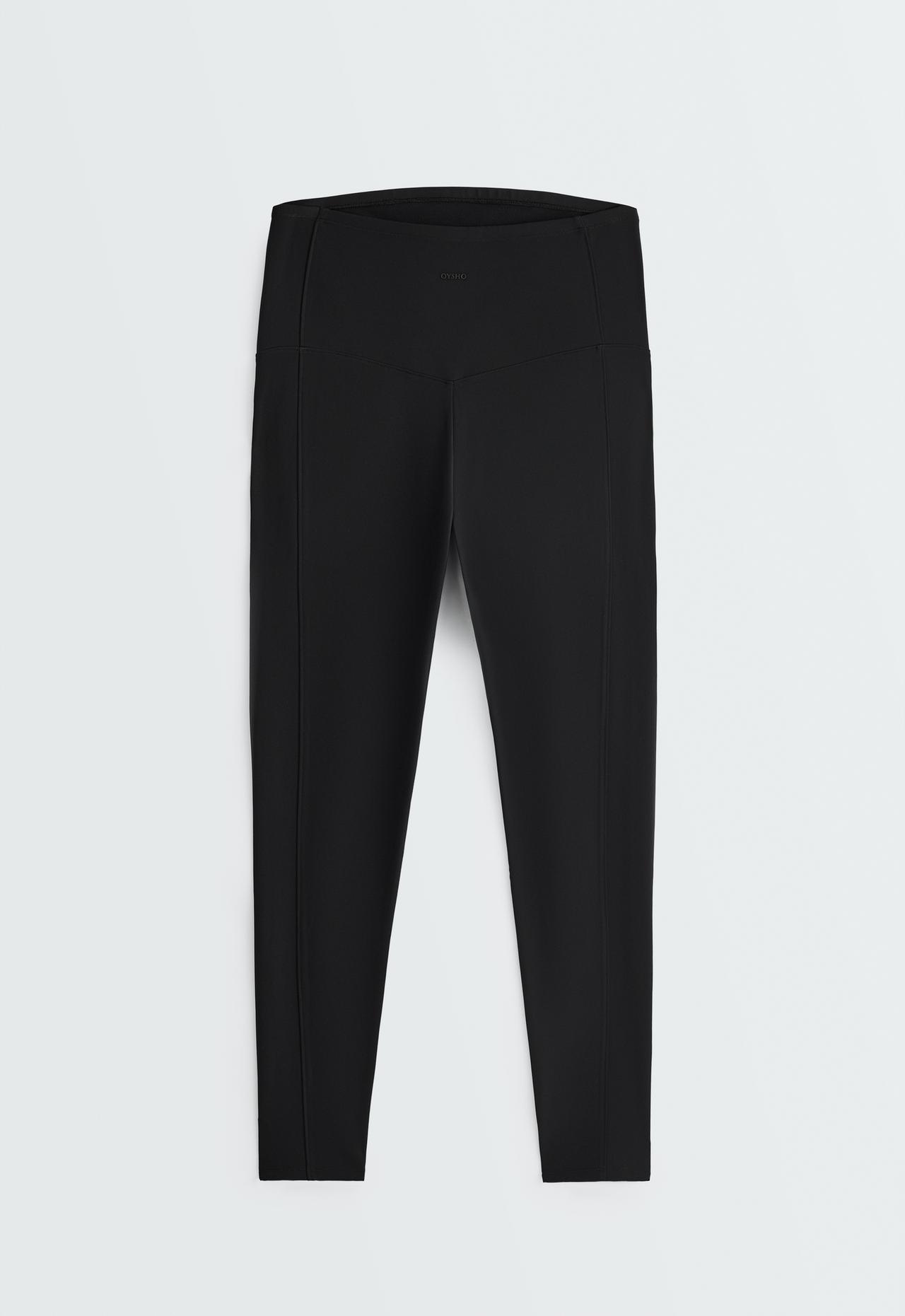 65cm Warm maternity leggings with zips — BLACK
