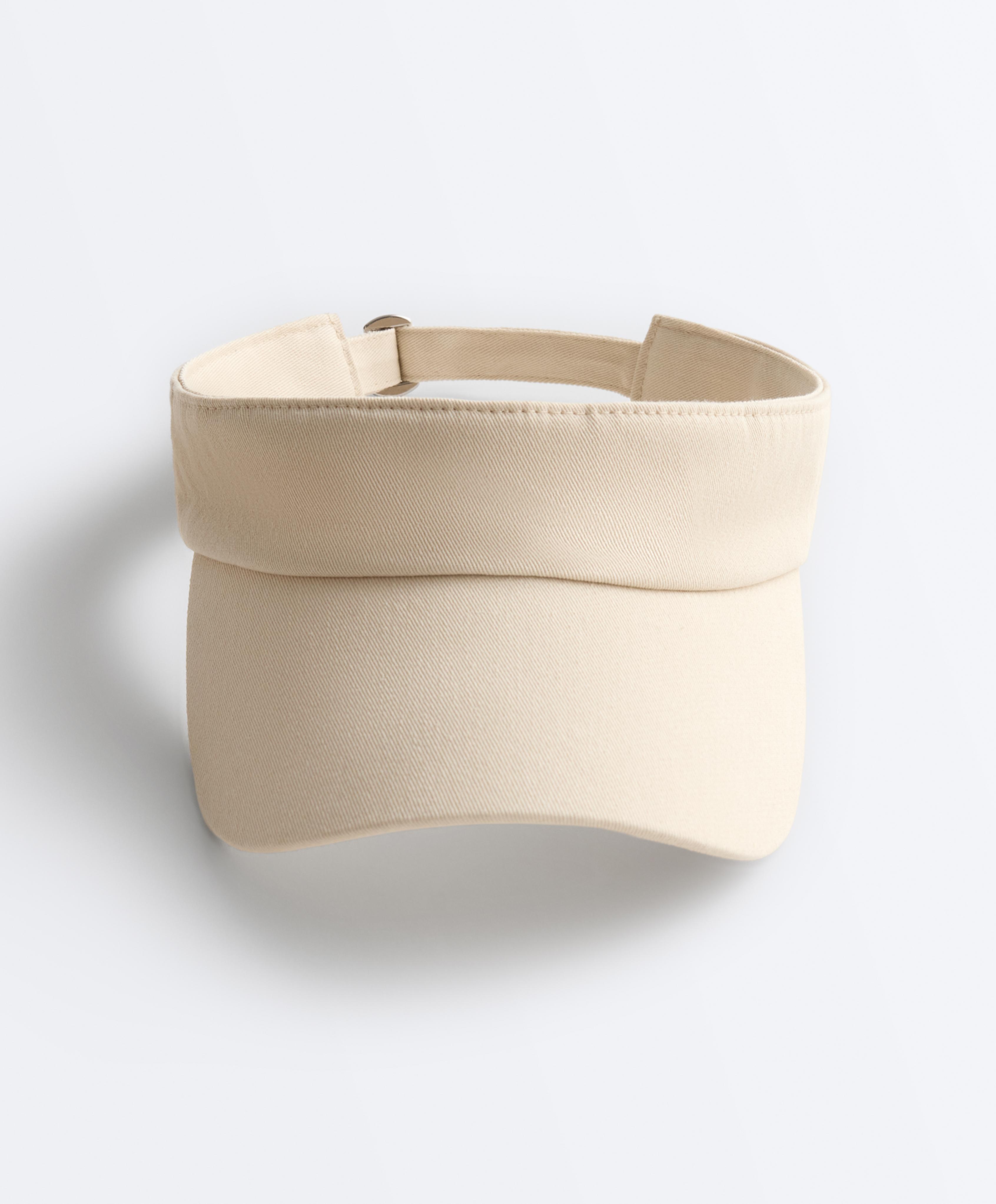 Washed-effect 100% cotton visor — ECRU