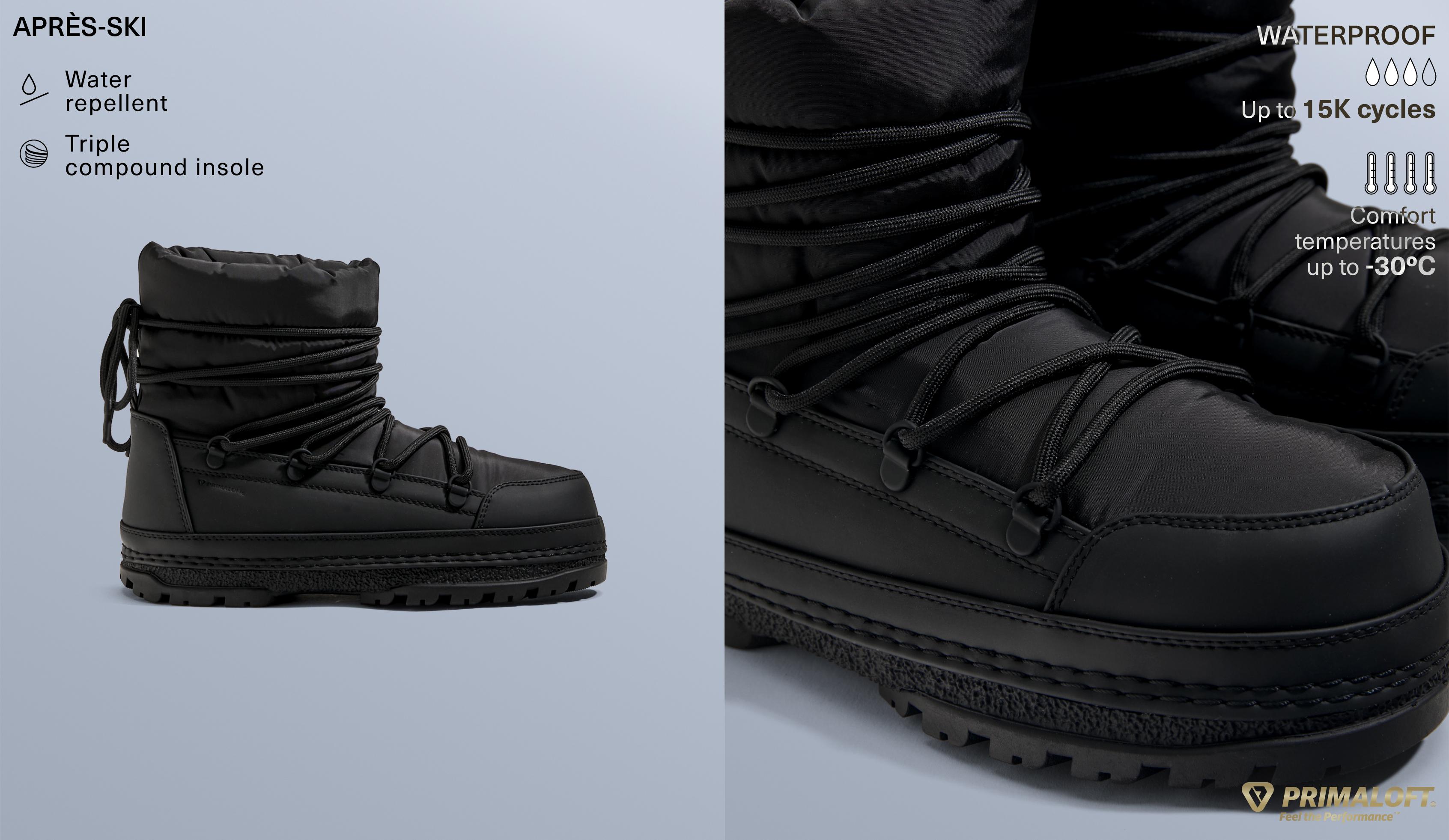 Bottines après-ski en nylon à lacets