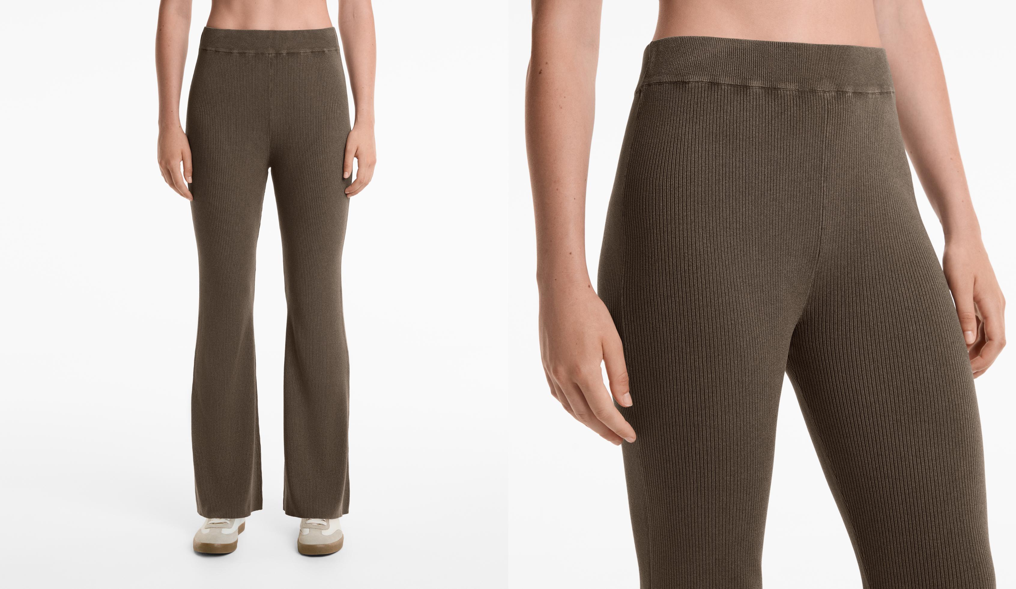 Knit flared trousers