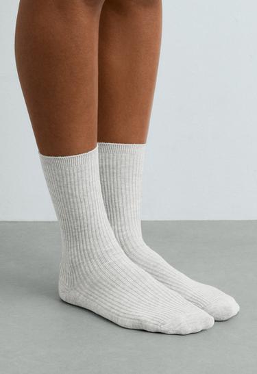 5 pairs of cotton blend classic socks — PALE GREY MELANGE 2