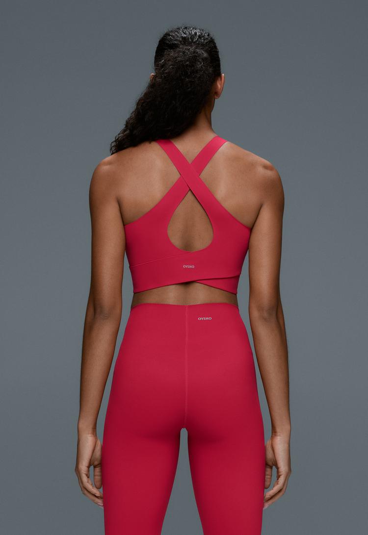 Light Touch crossover-back tank top — RED