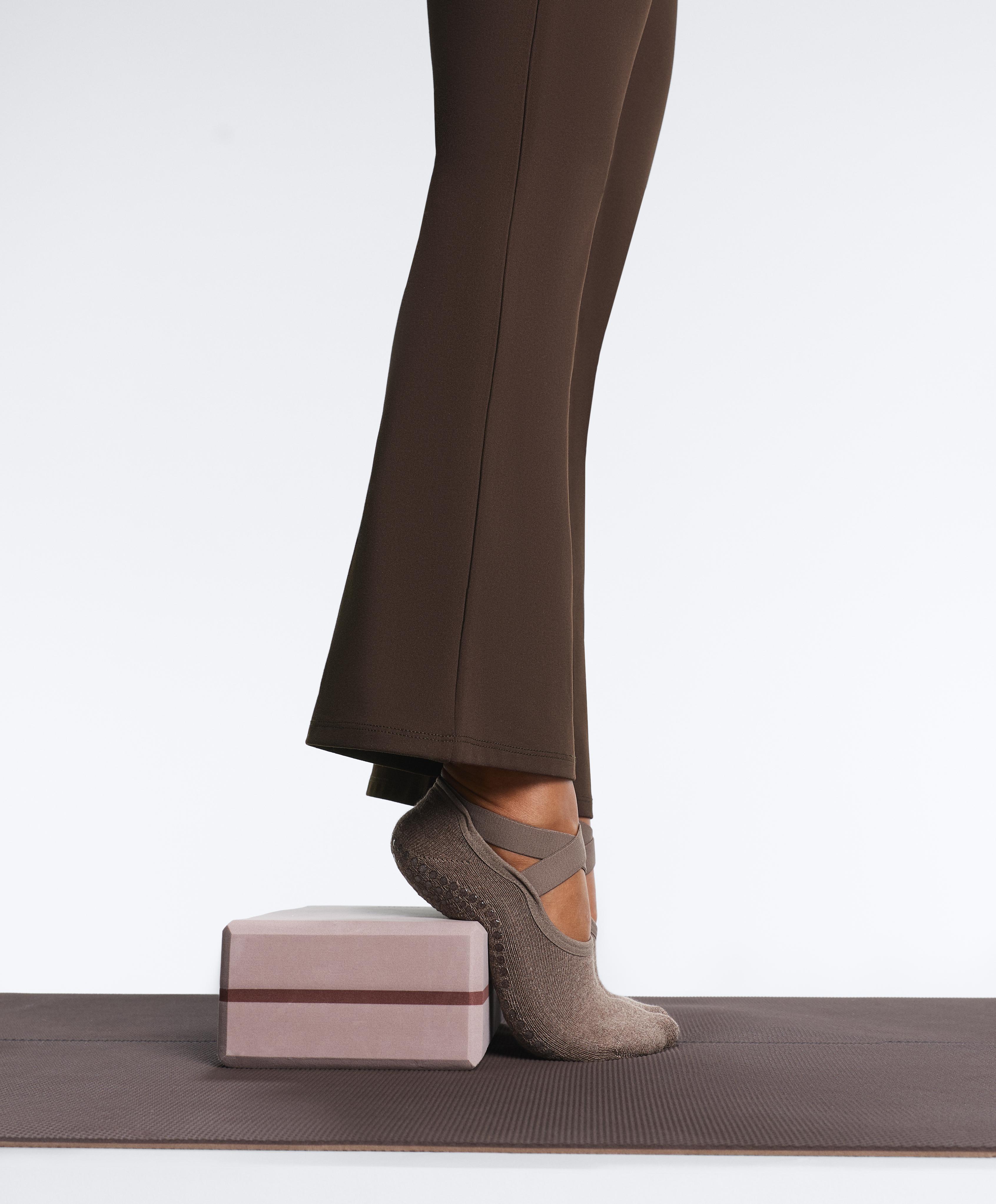 2 paires de chaussettes yoga et pilates matelassées mélange coton bandes croisées