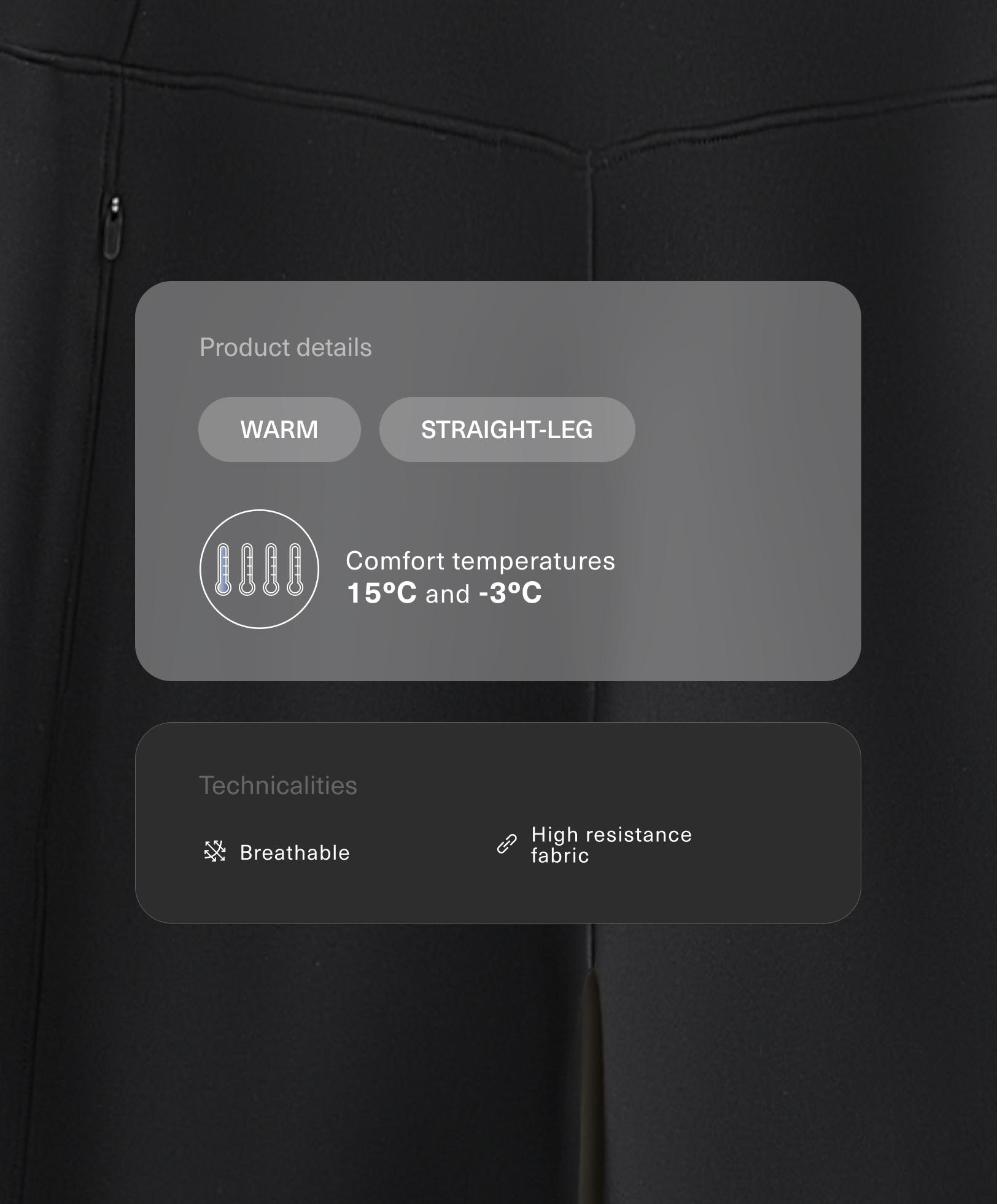 Bukser, straight fit, high rise, warm Bukser, straight fit, high rise, warm