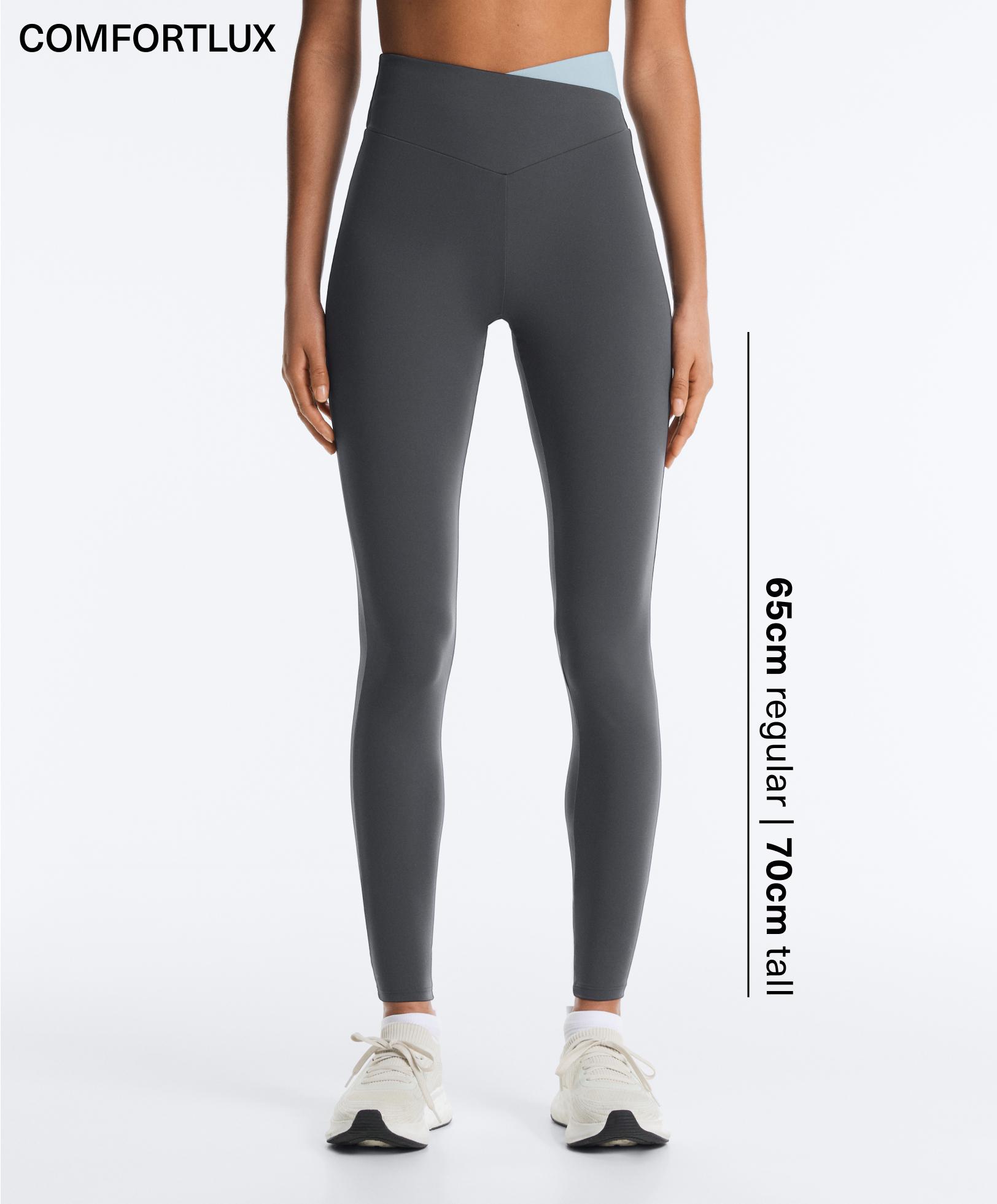 Comfortlux V-waist contrast ankle-length leggings