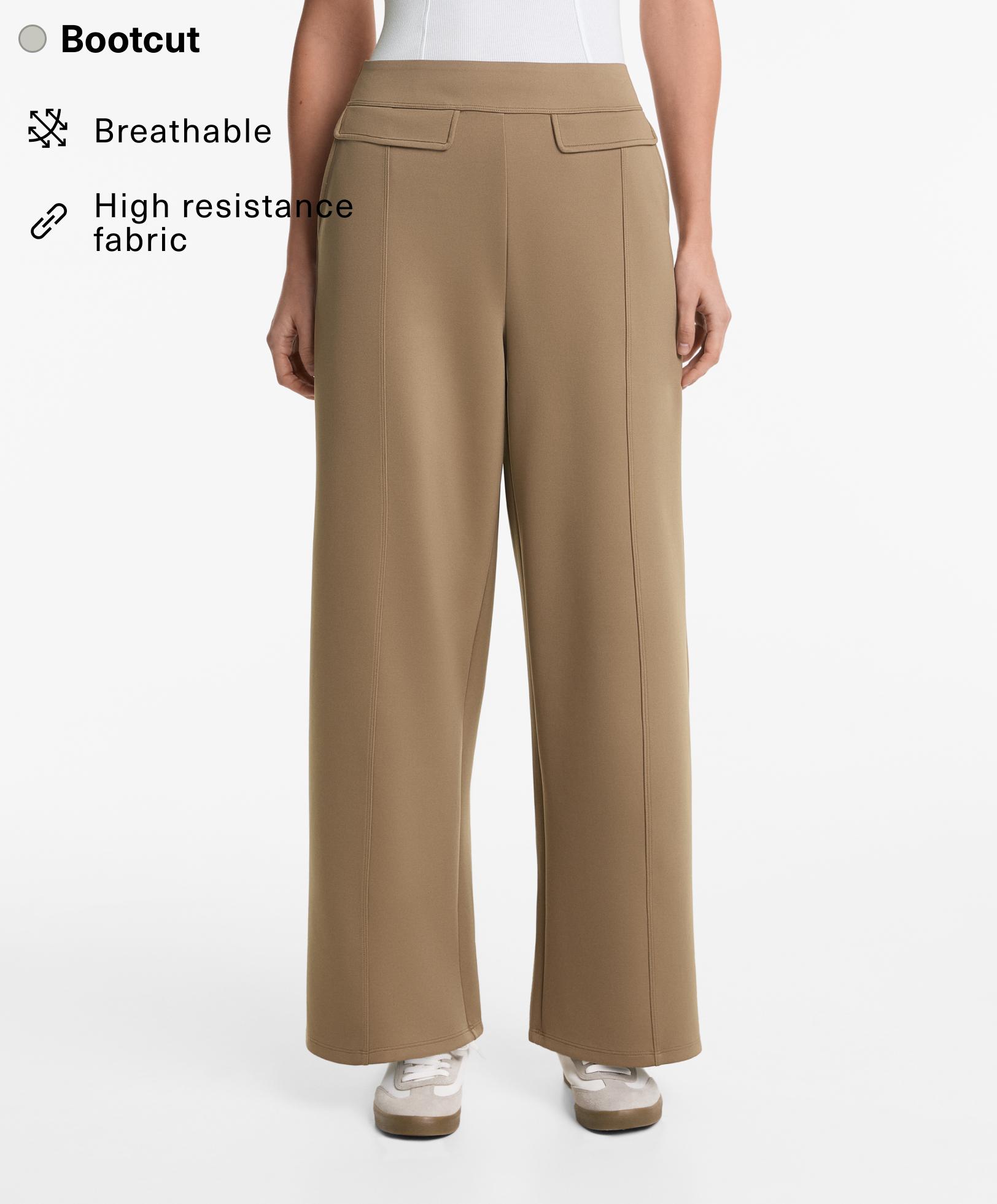 Neoprene-effect bootcut trousers - Sale