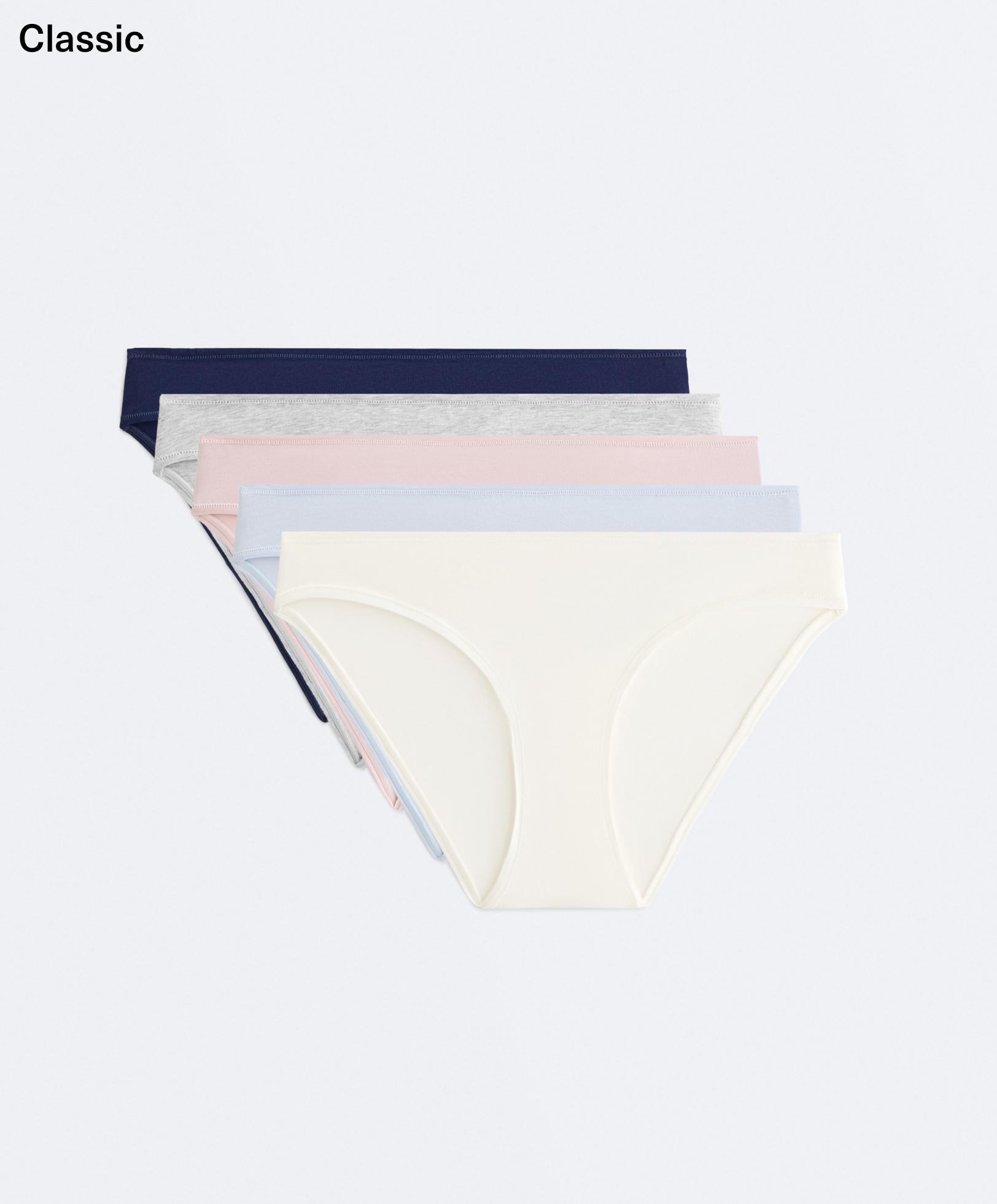 5 culottes classiques en mélange de coton