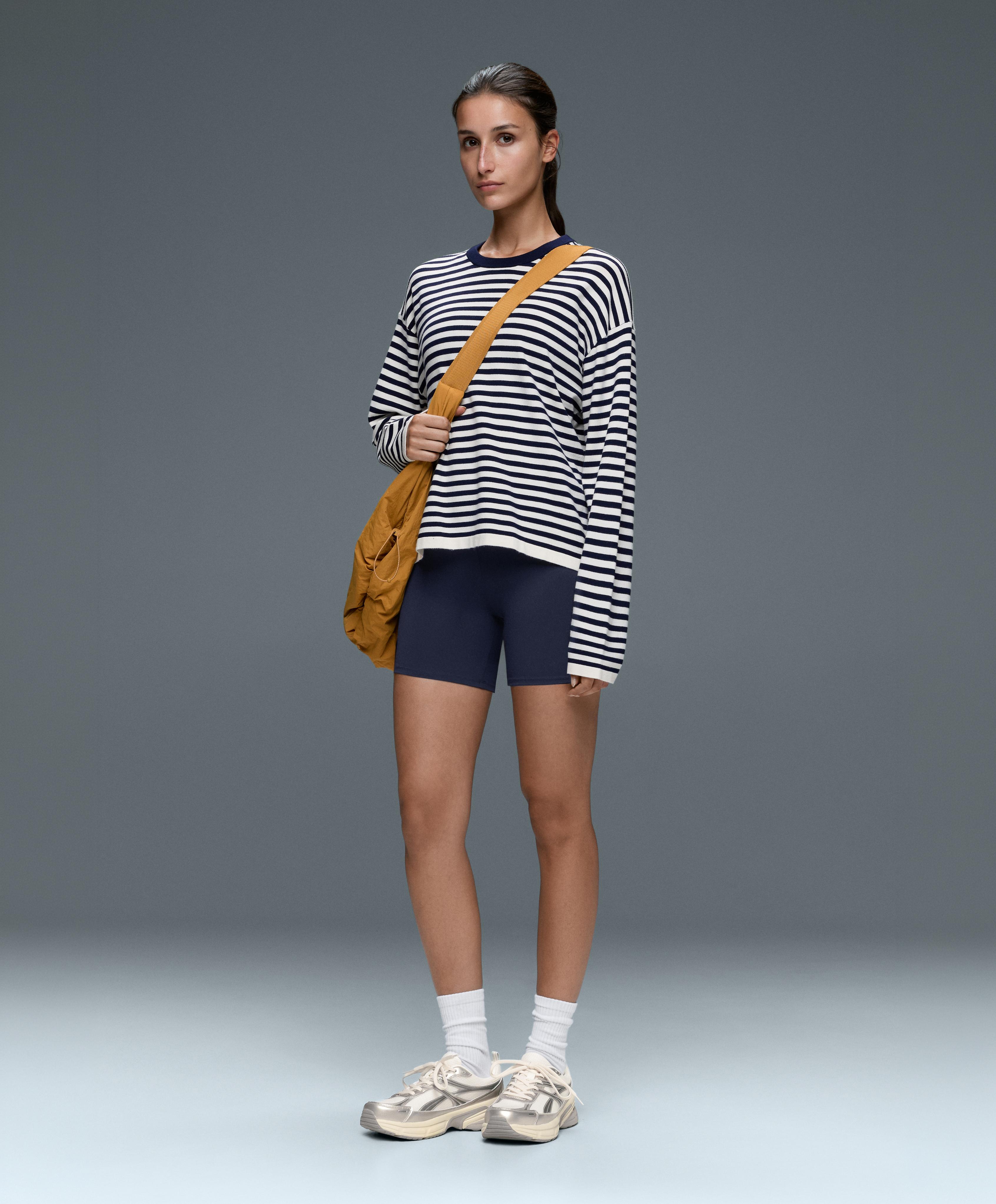 Comfortlux high-waisted 10cm hot pants — NAVY BLUE