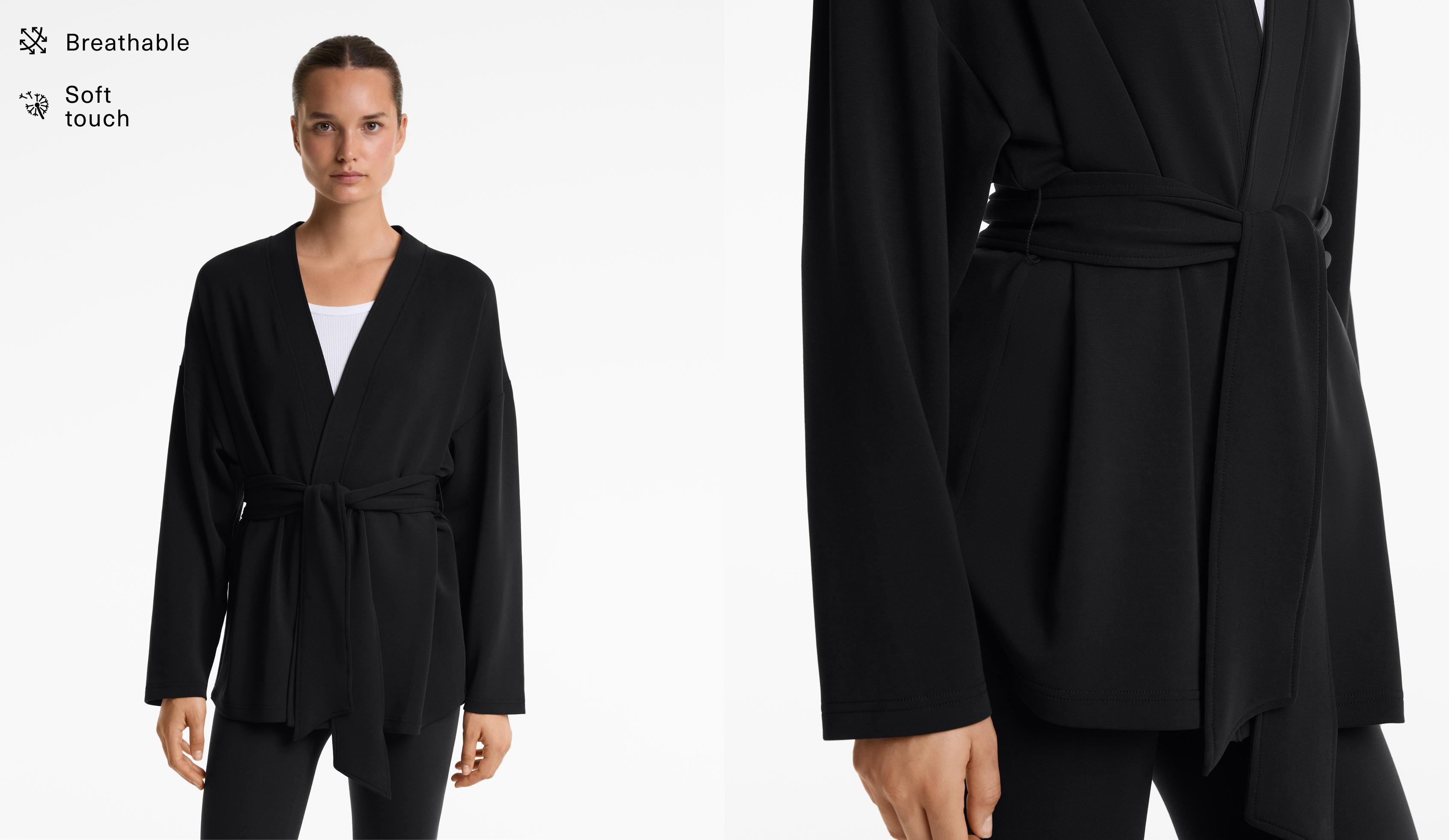 Long Soft Touch kimono jacket with modal