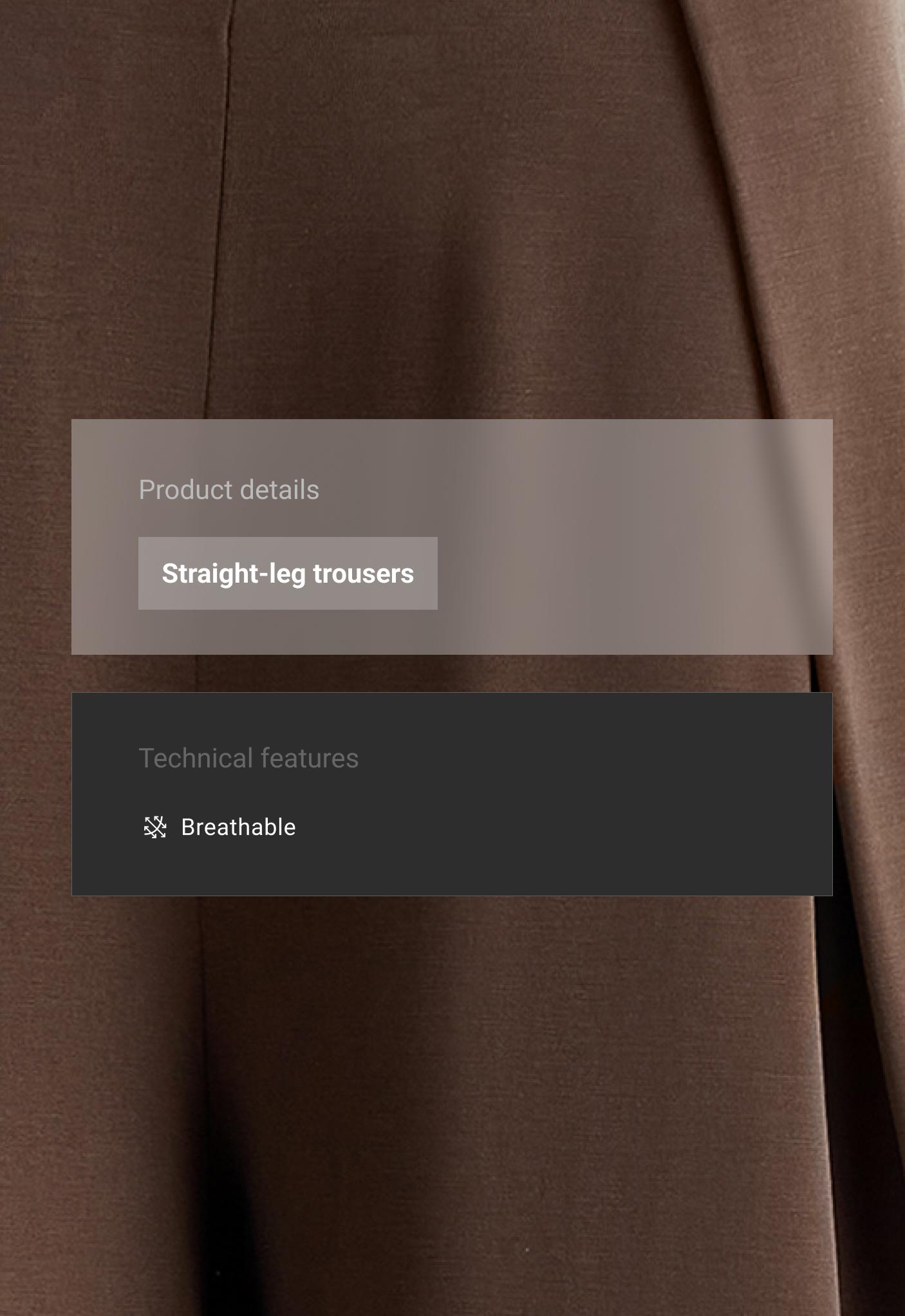 Modal blend straight-leg trousers with side pleat — DARK BROWN