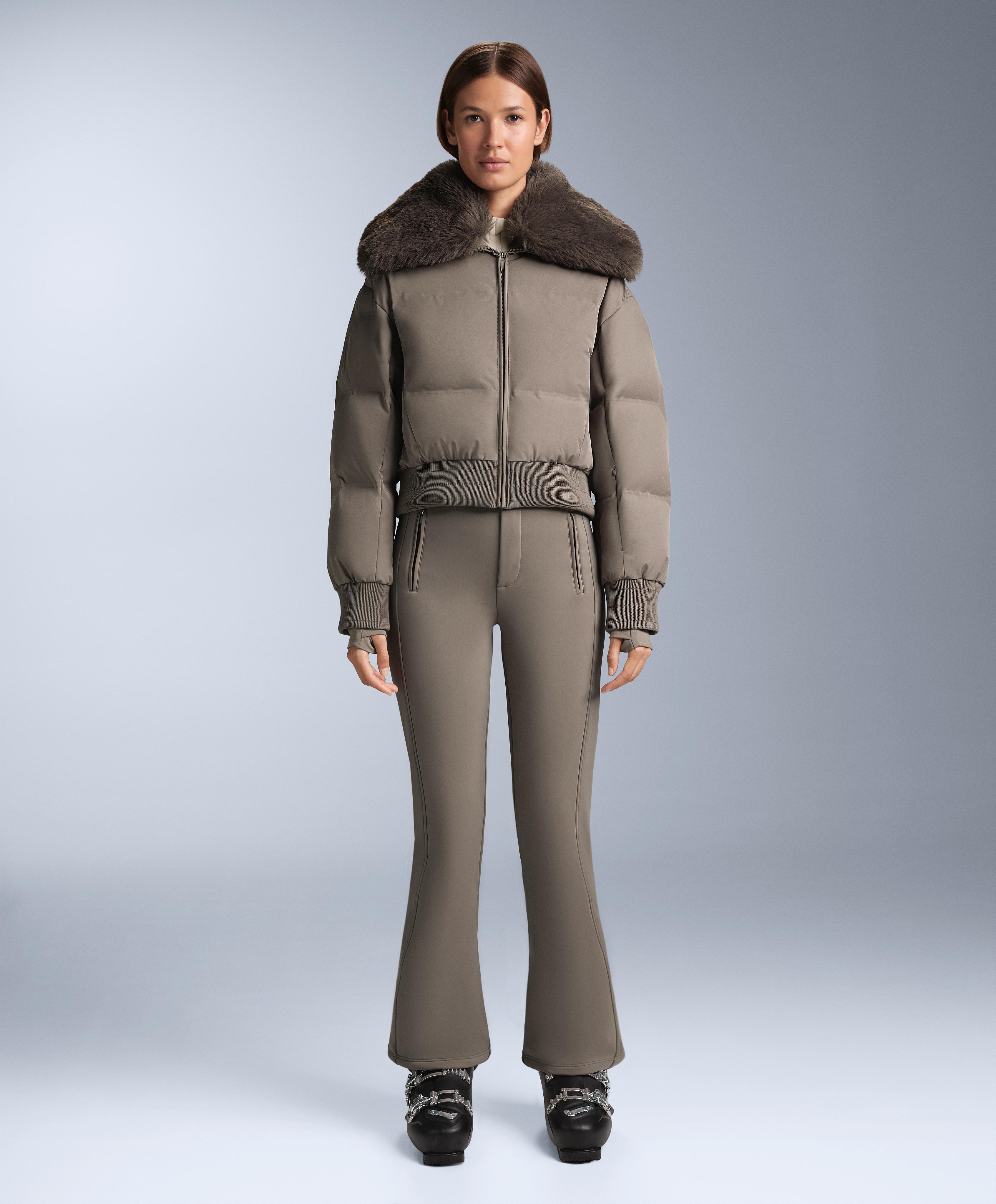 MINARDI PIUME SKI water-resistant 80% down and 20% feather jacket — DARK TAUPE