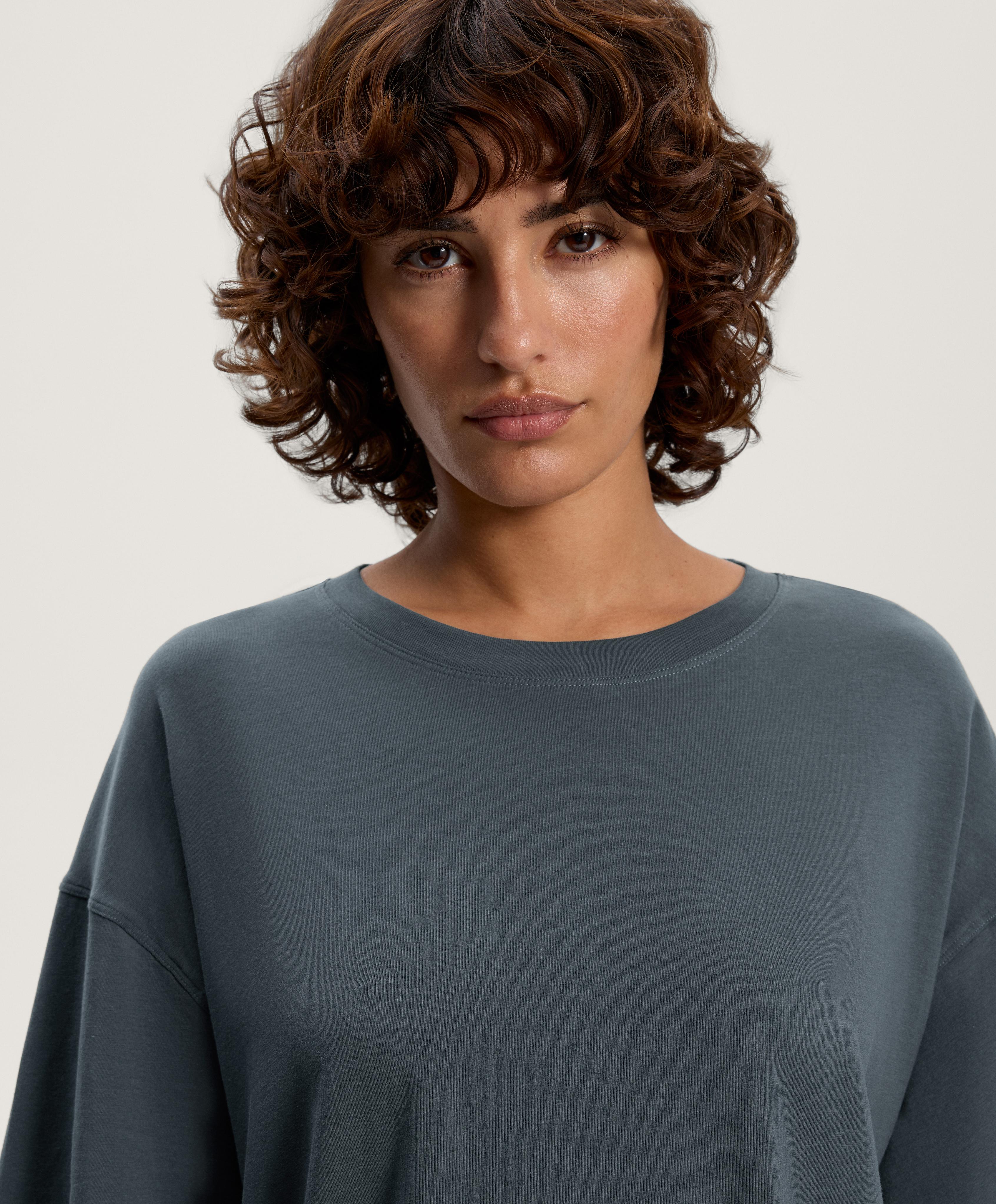 تيشرت من القطن المخلوط بأكمام قصيرة - تنزيلات تيشرت من القطن المخلوط بأكمام قصيرة - تنزيلات