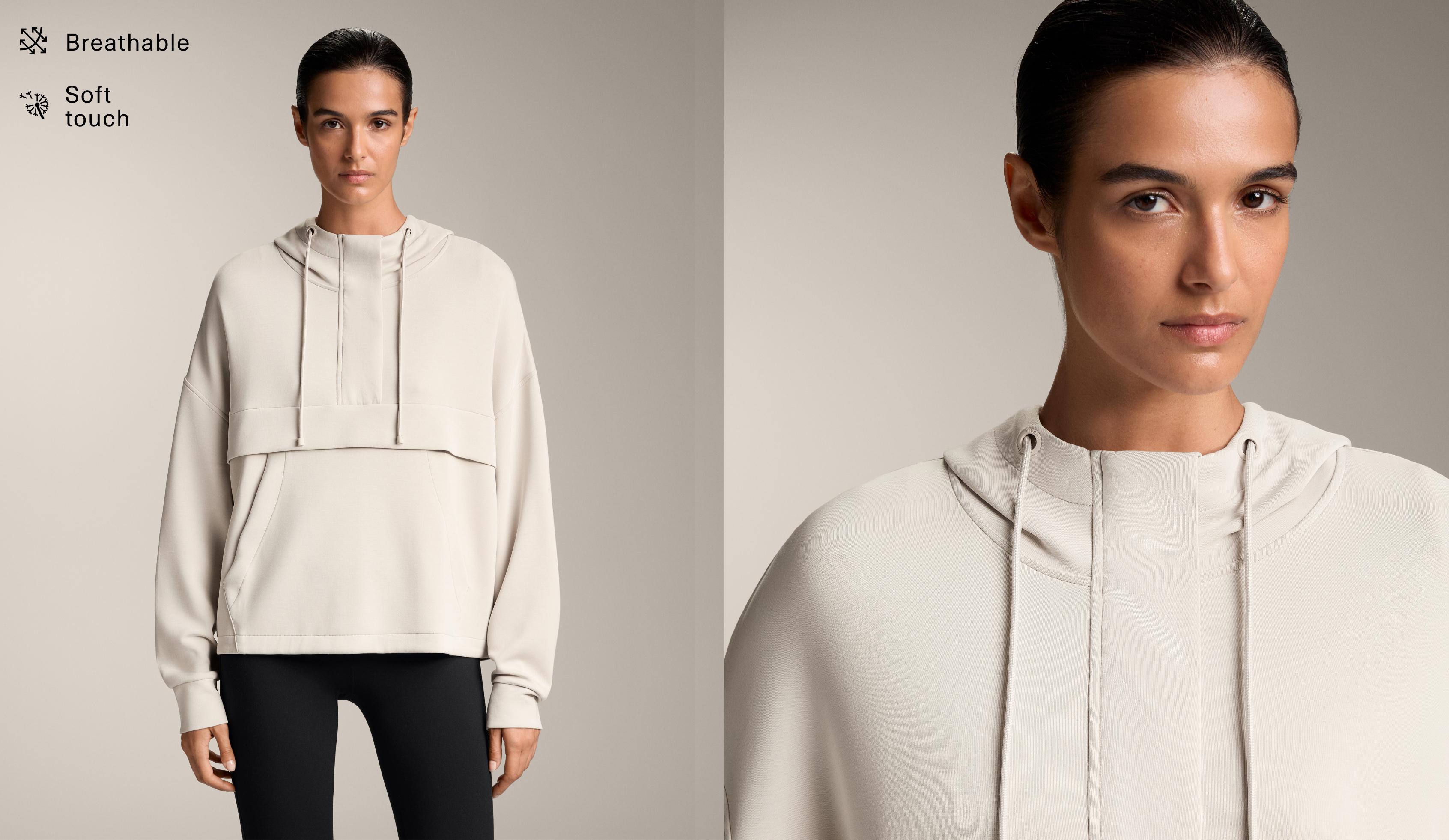 Soft-touch modal zip-up sweatshirt - Sale