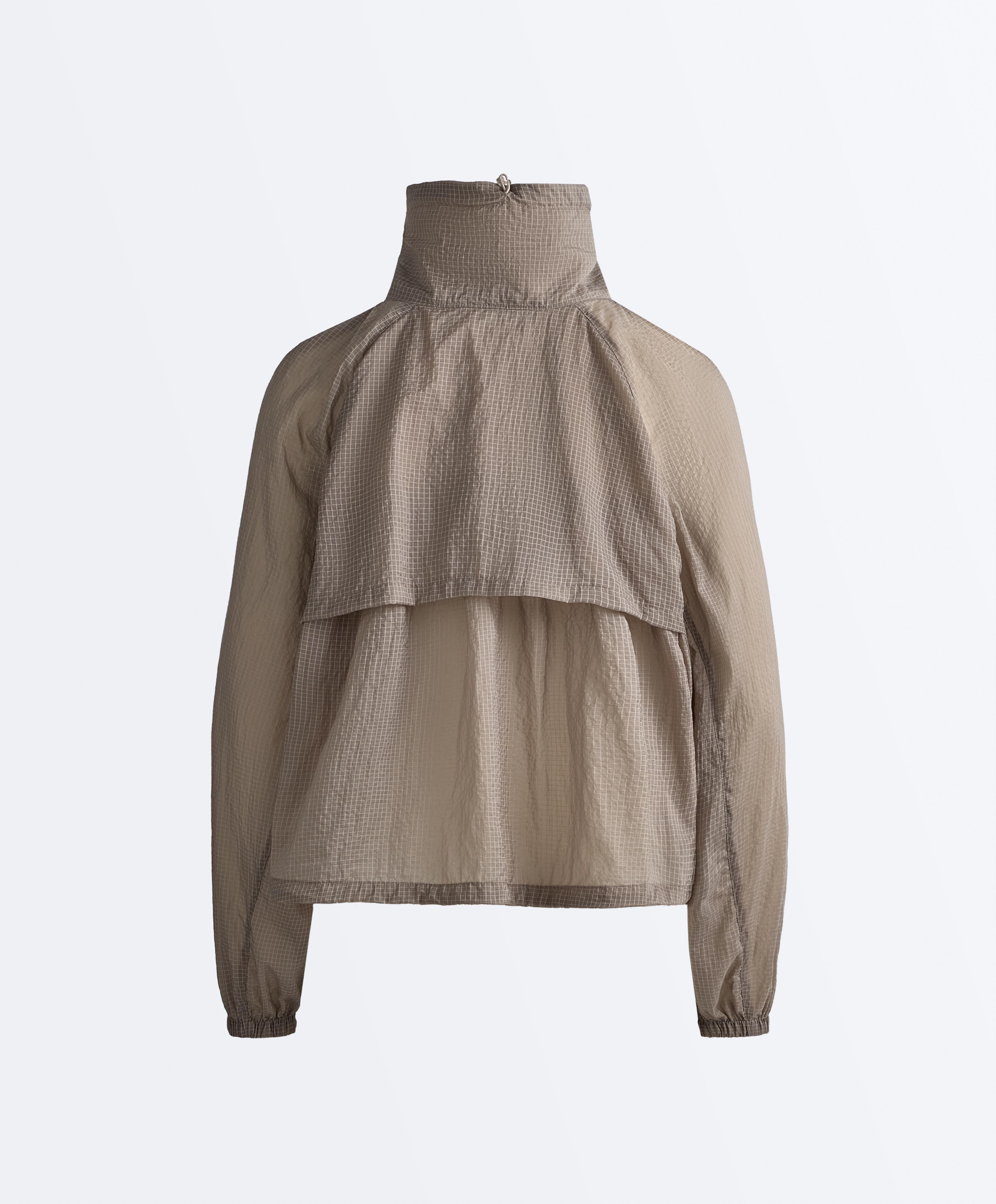Check track jacket — MINK GREY