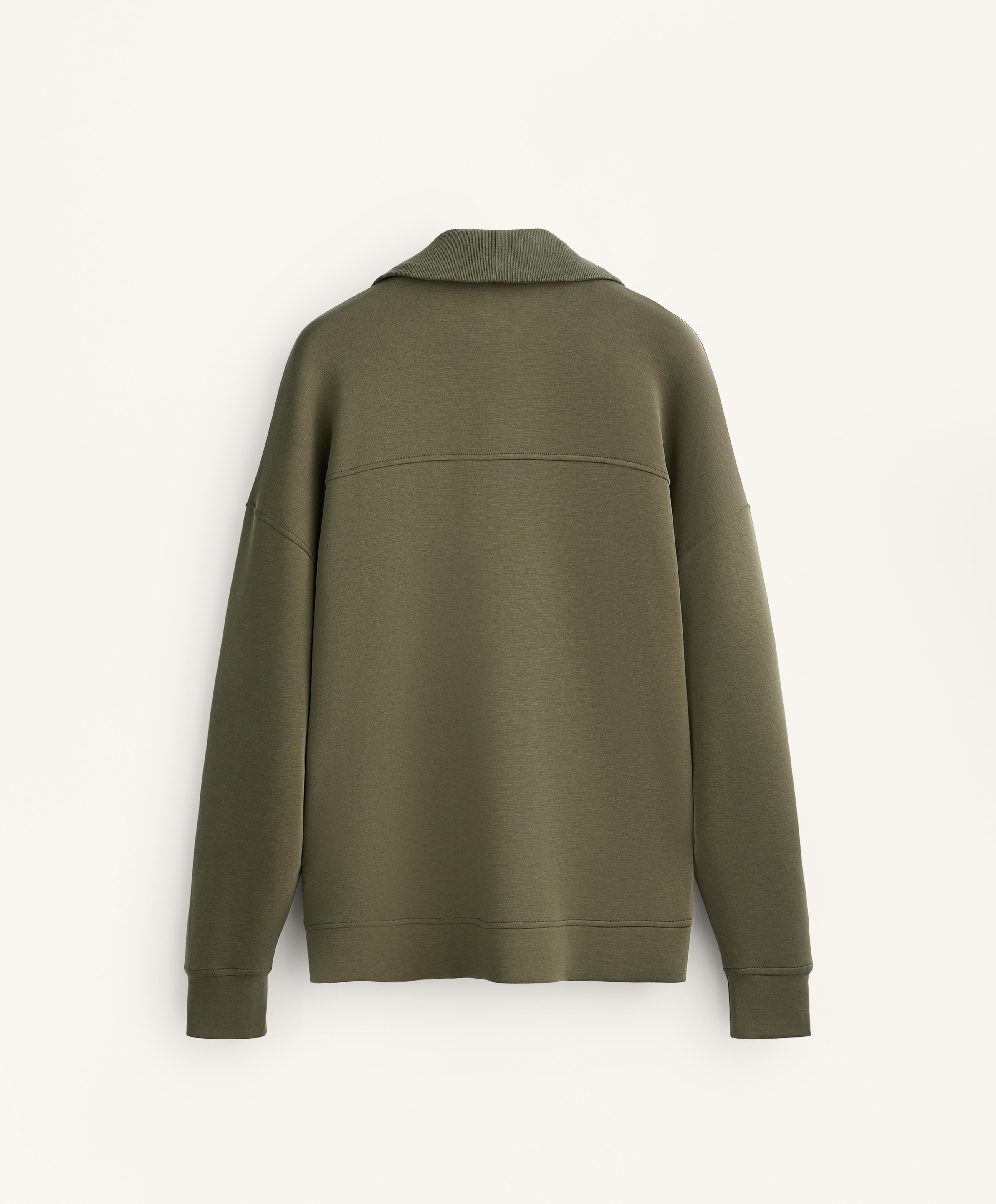 Soft-touch half-zip sweatshirt with modal and rib details