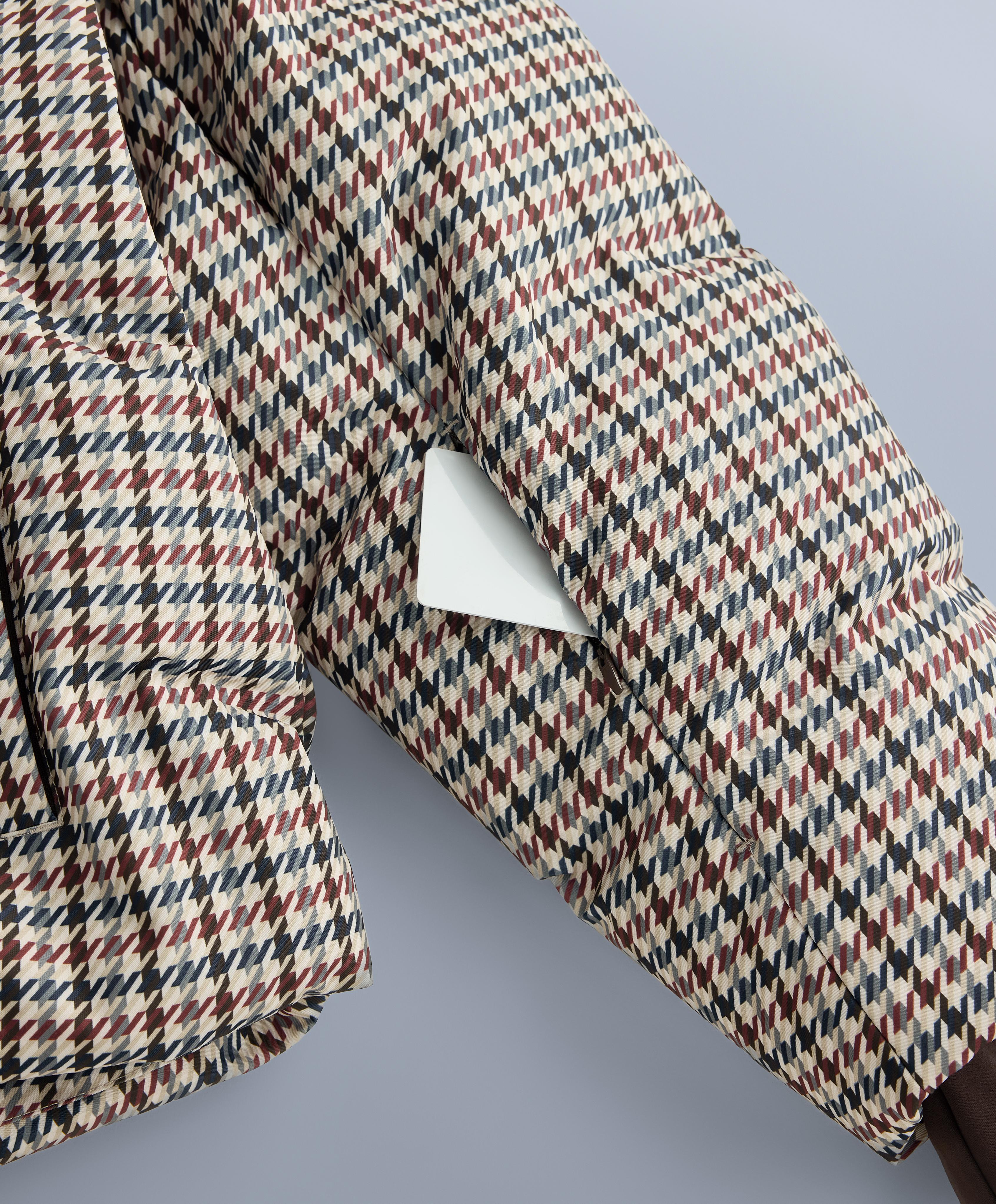 Printed padded jacket 80% down and 20% feather MINARDI PIUME SKI 10k — PALE MINK