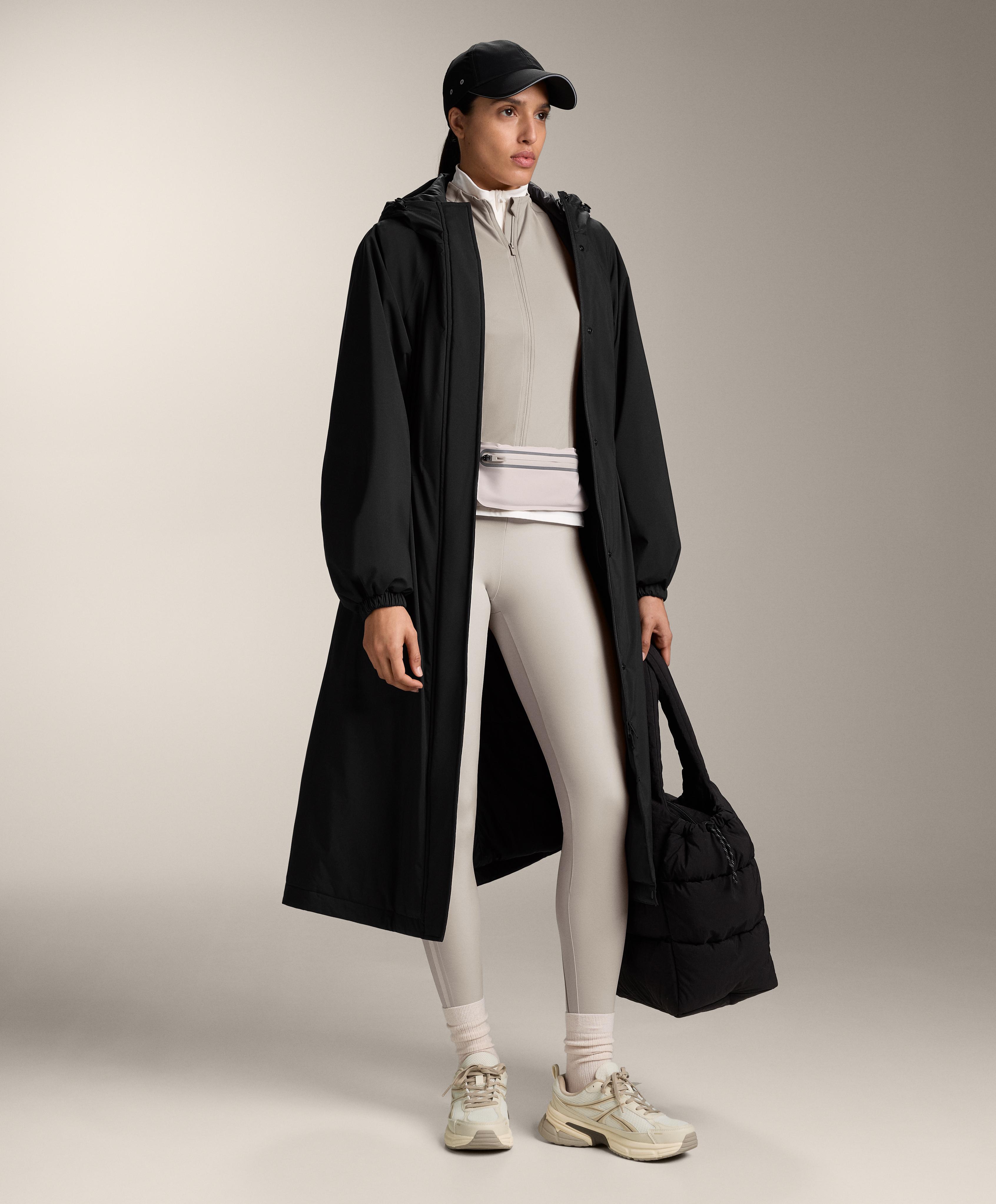 High-rise Compressive reflective core control ankle-length leggings