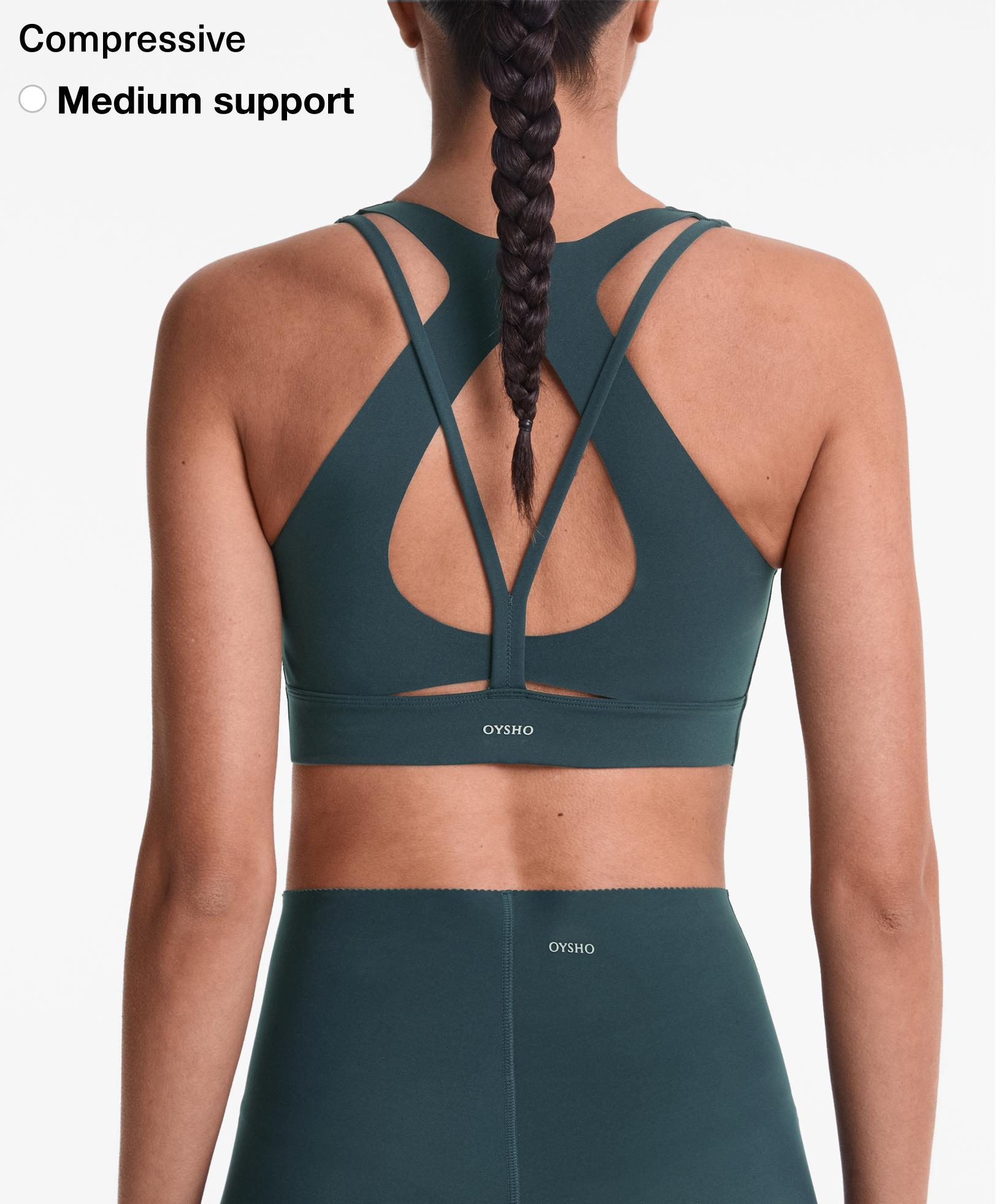 Brassière sport compressive à maintien modéré