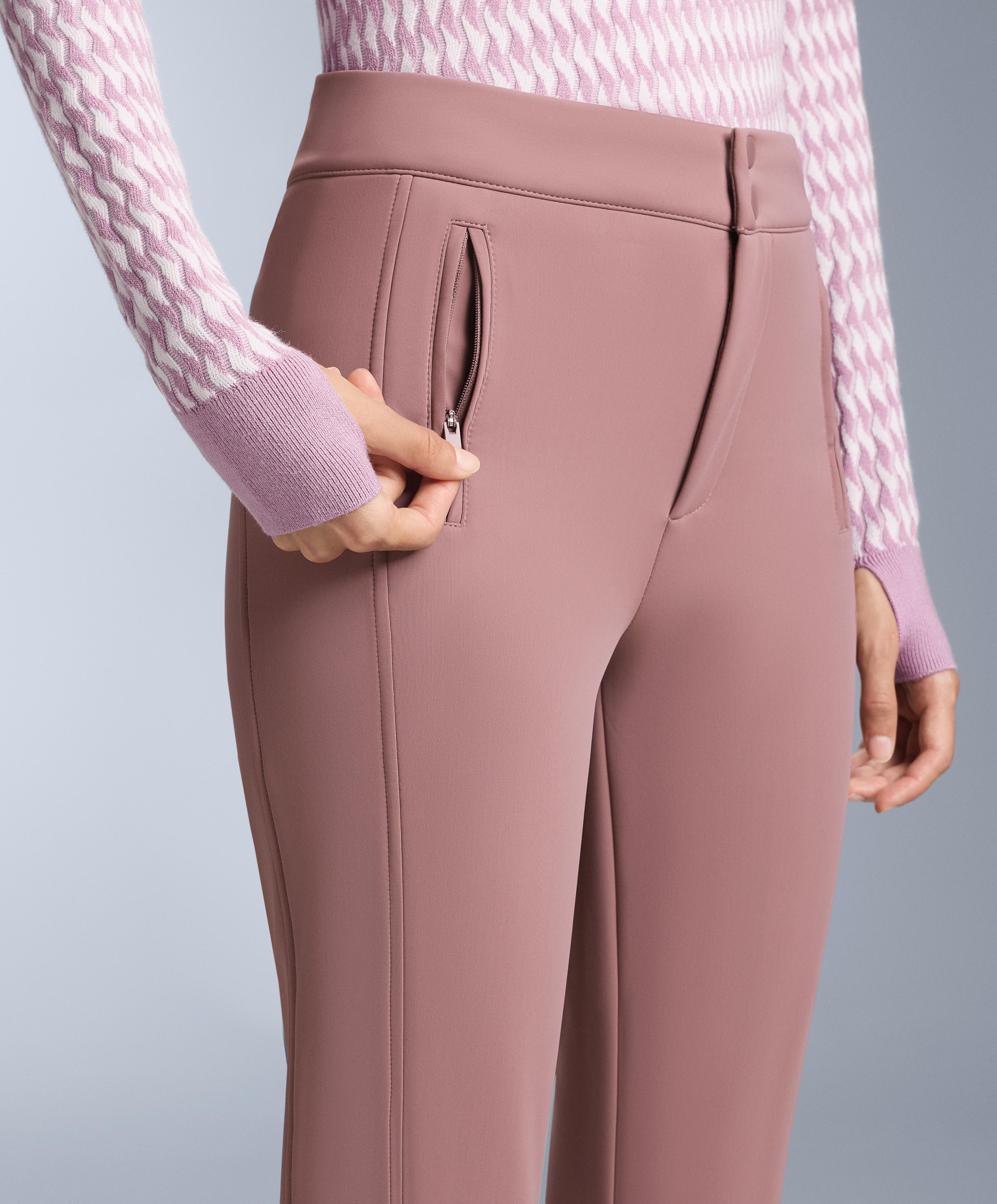 Water-resistant flare stretch SKI trousers — PINK-MAUVE