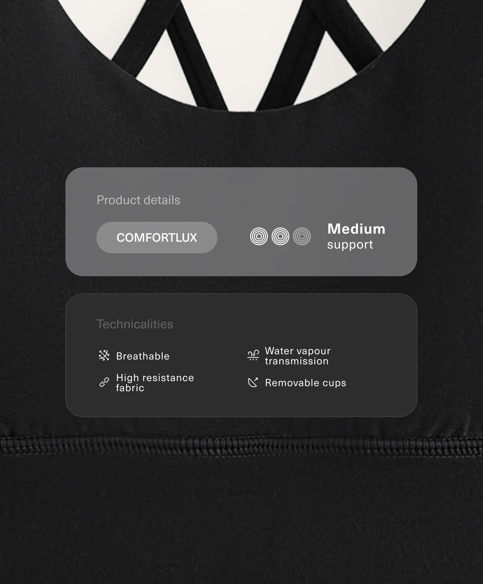 Sportbehå Comfortlux medelhögt stöd kupor Sportbehå Comfortlux medelhögt stöd kupor