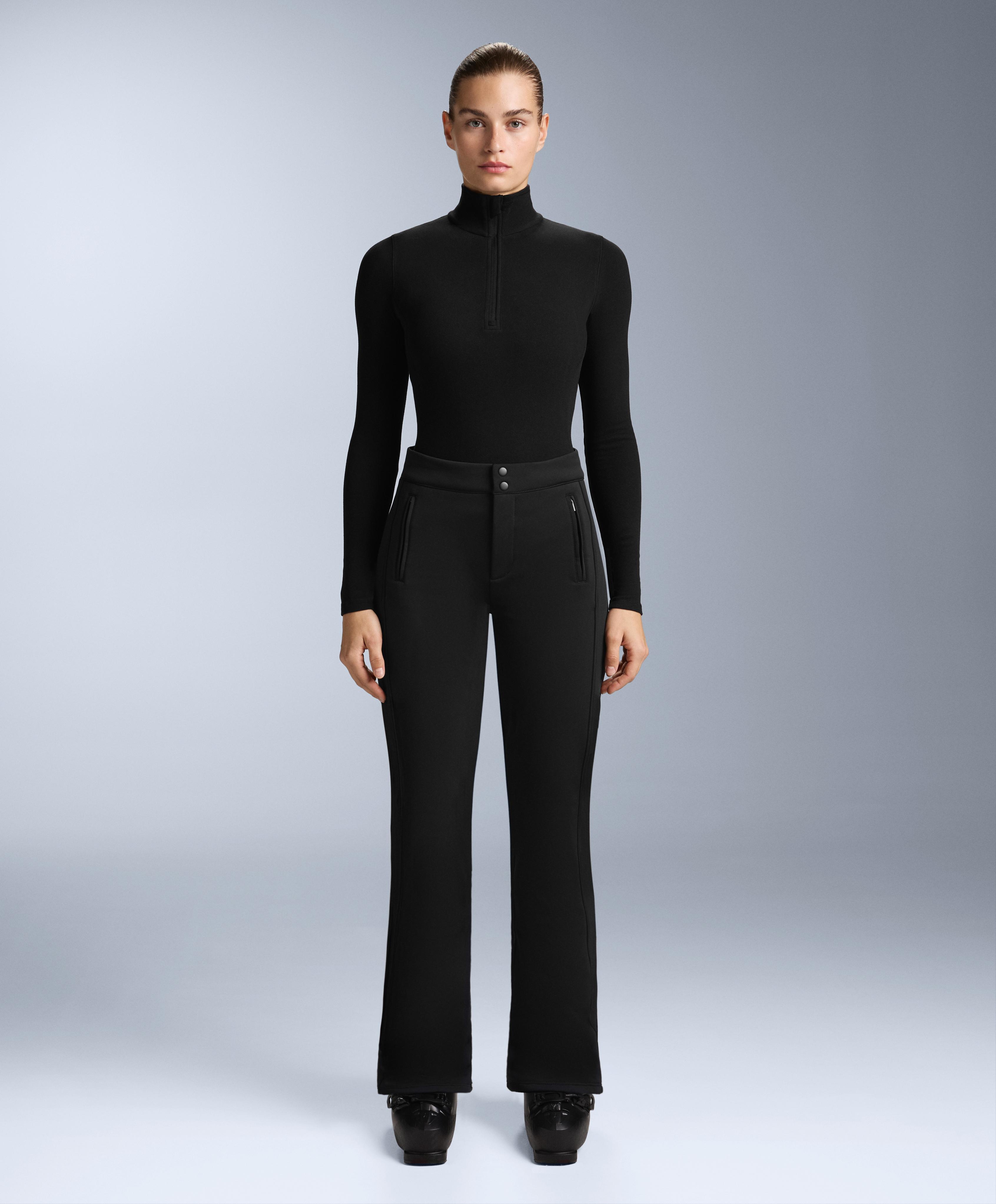 Half-zip polar thermal base layer T-shirt — BLACK