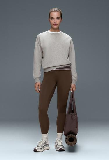 Ankle-length High rise Comfortlux leggings — DARK BROWN 1