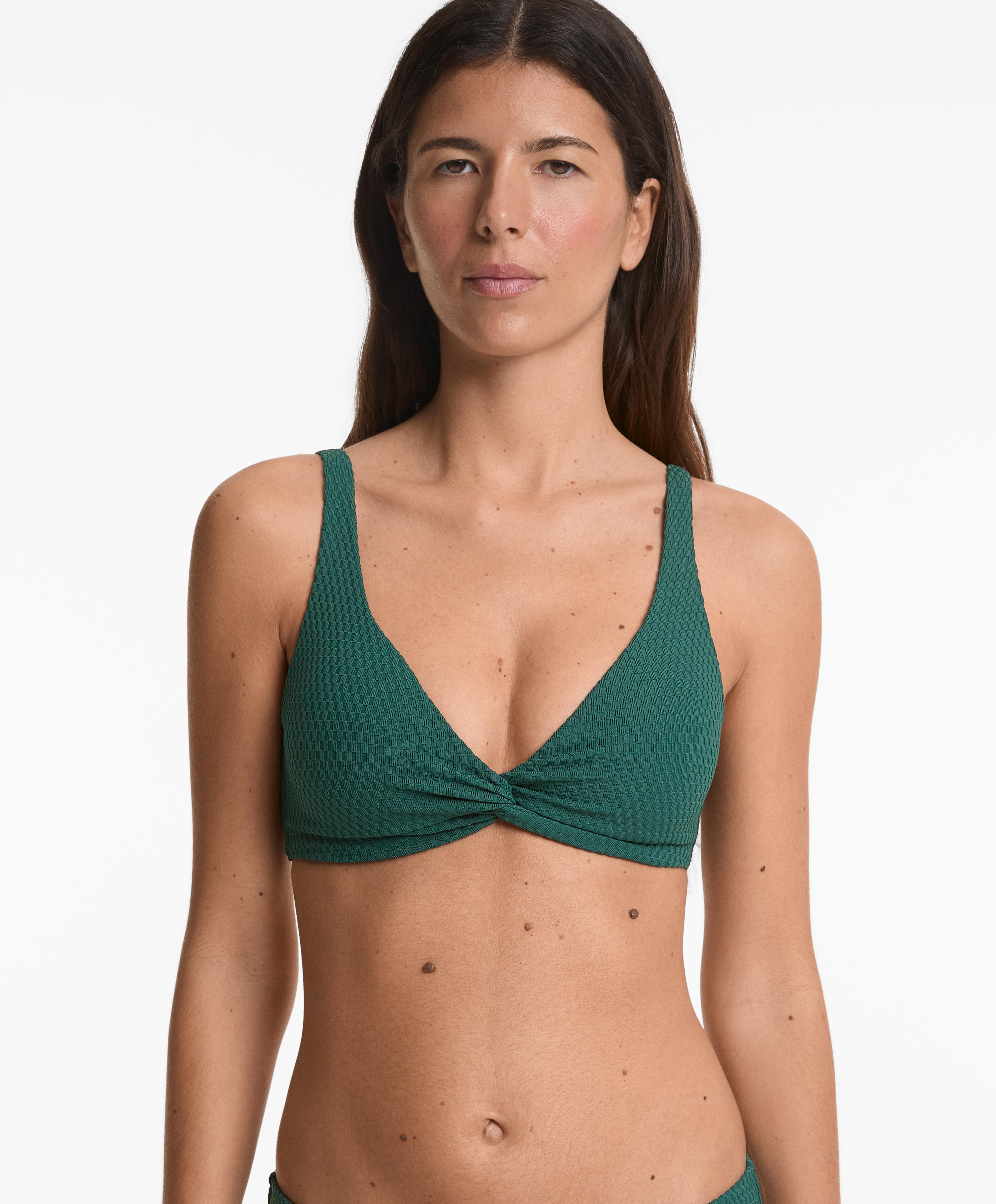 Bikini top halter jacquard mini cuadro