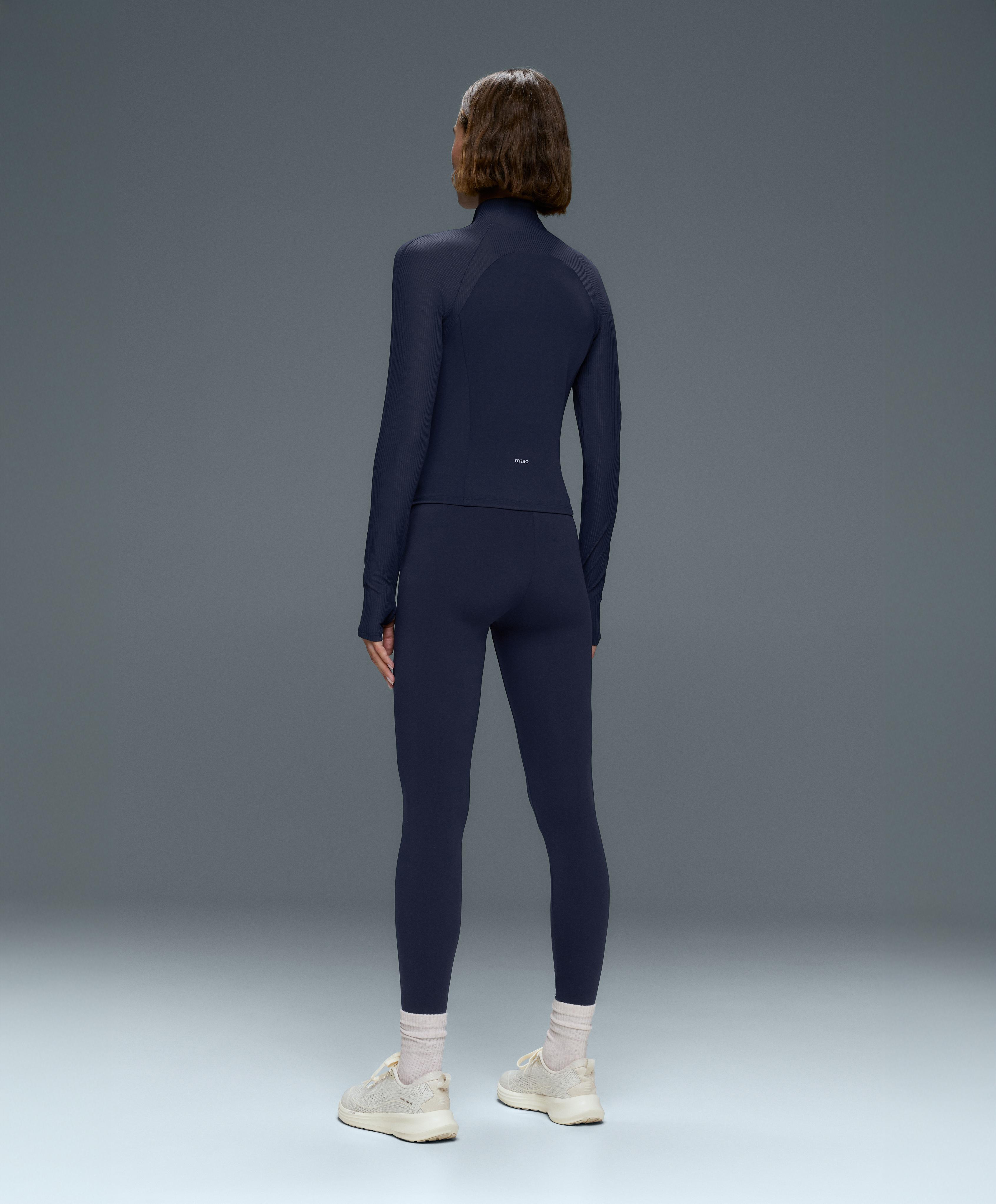 Light warm rib technical jacket — NAVY BLUE