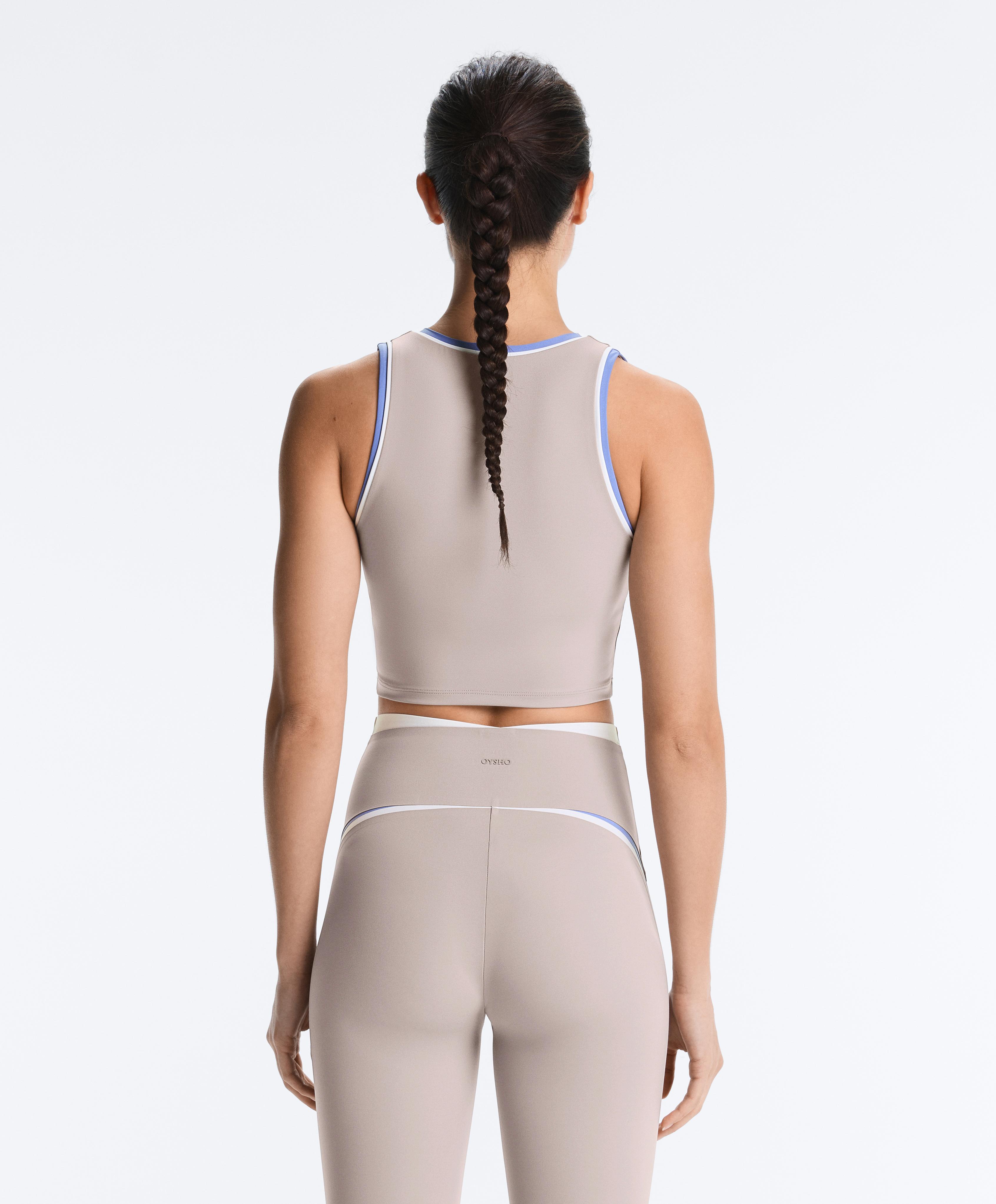 Contrast Compressive Tank Top — PINK-MINK