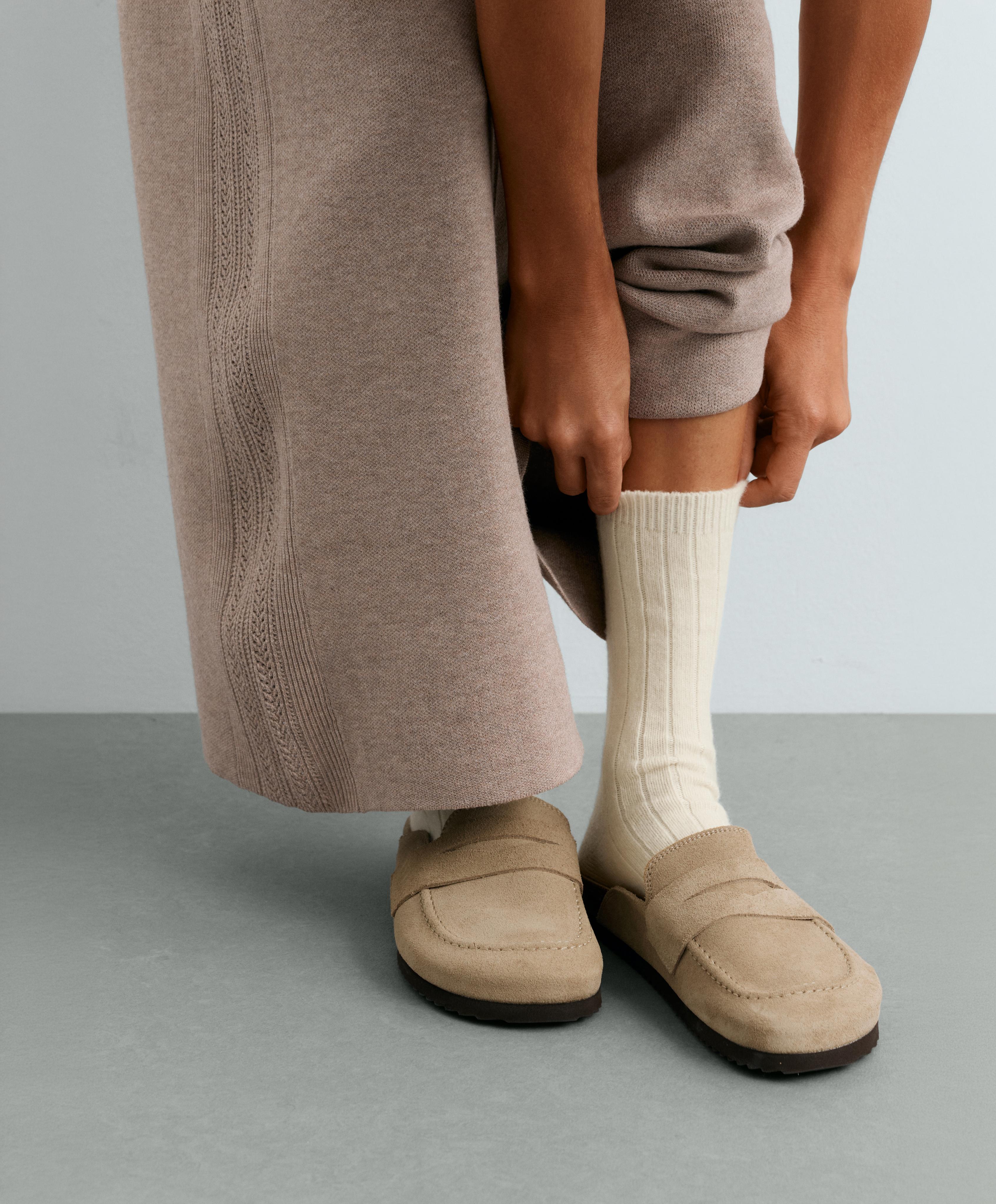 75% cashmere socks — ECRU