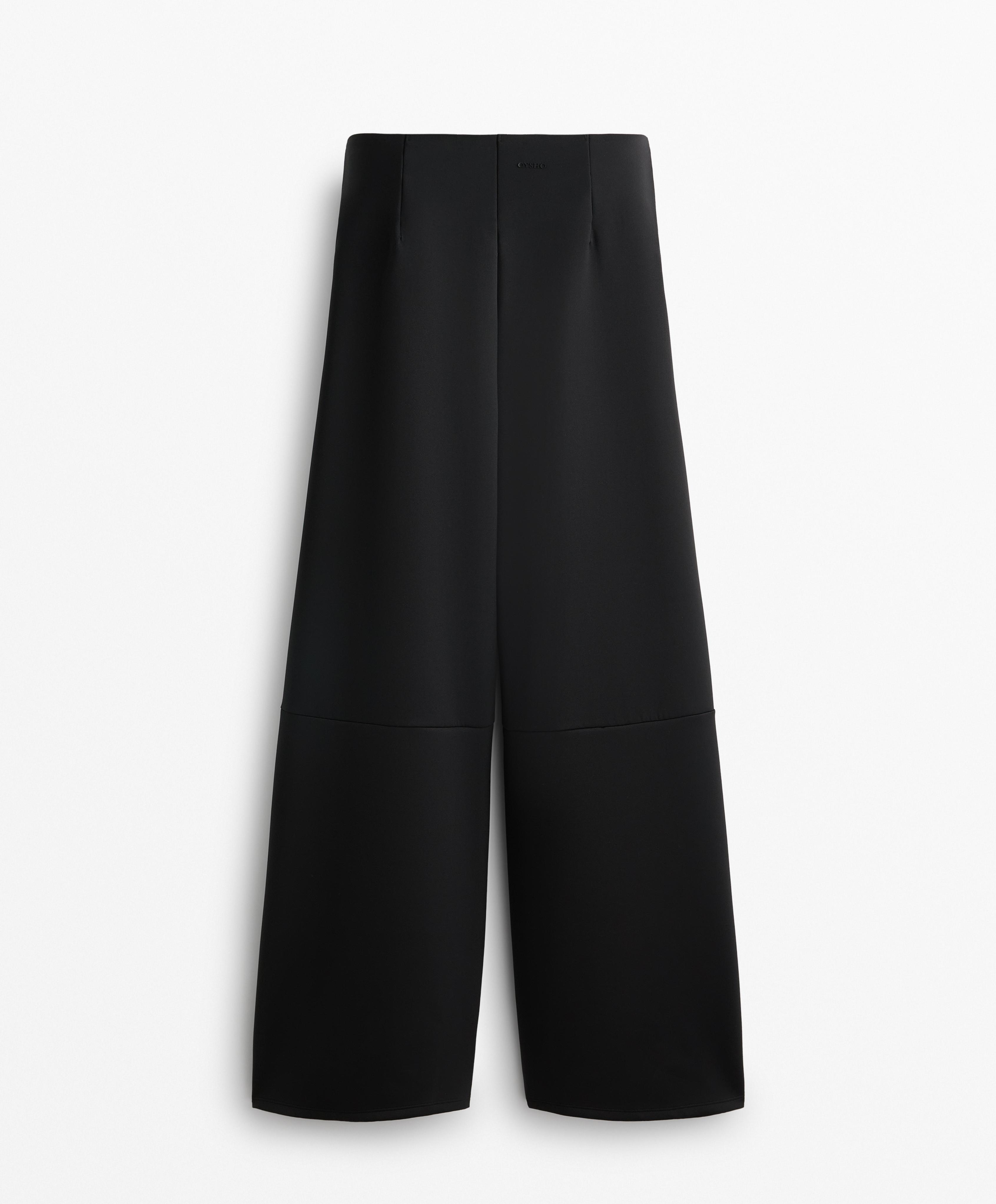 Neoprene effect wide-leg trousers