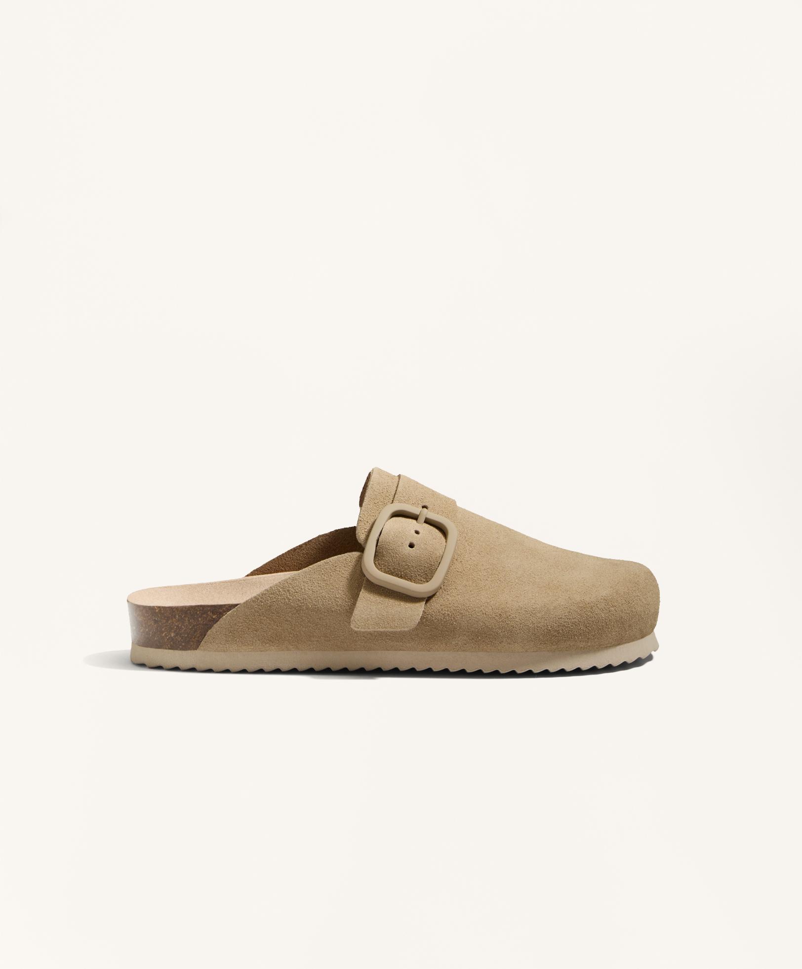 Buckled split-leather mules Buckled split-leather mules