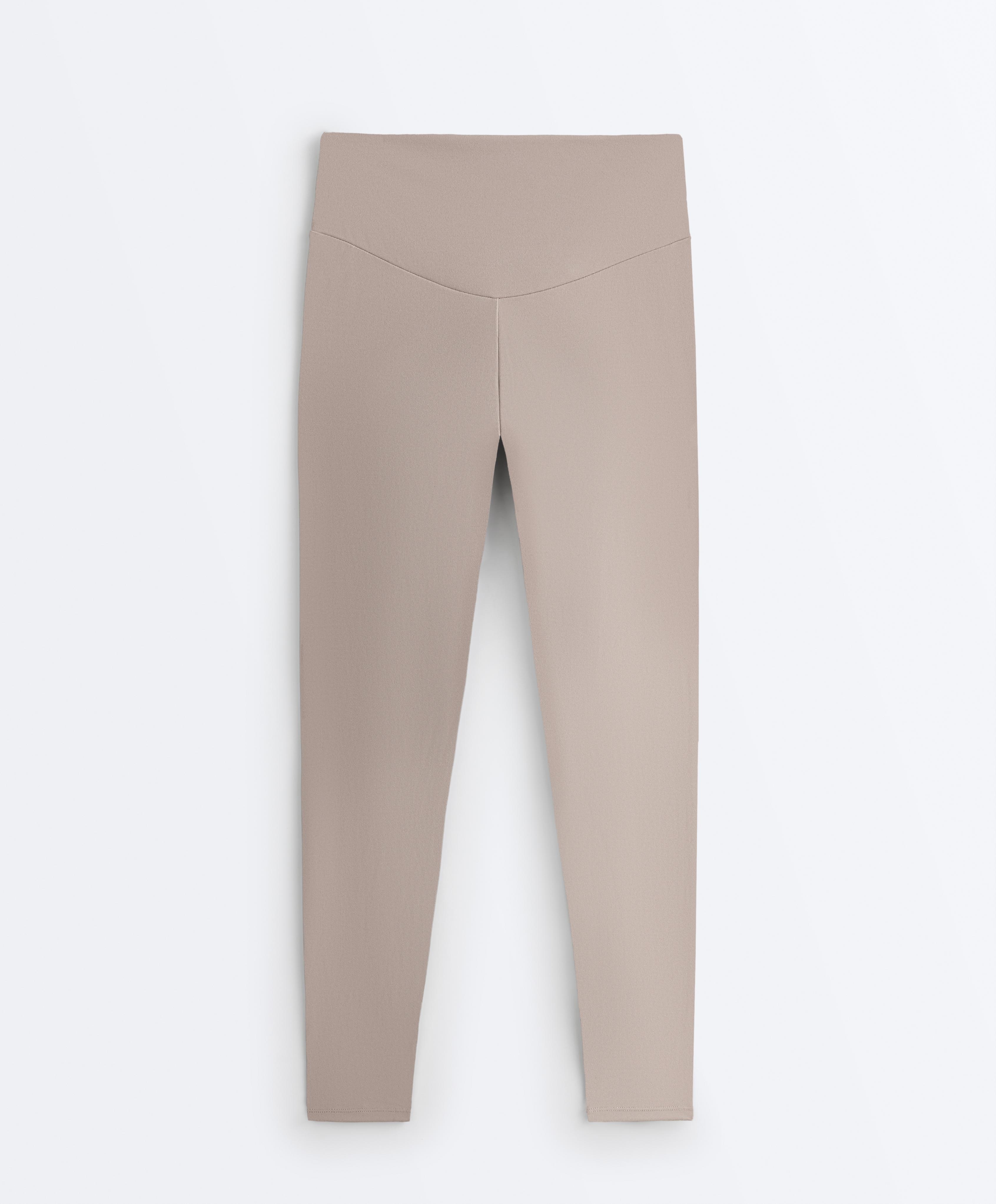 Comfortlux high-waisted ankle-length leggings — PALE TAUPE