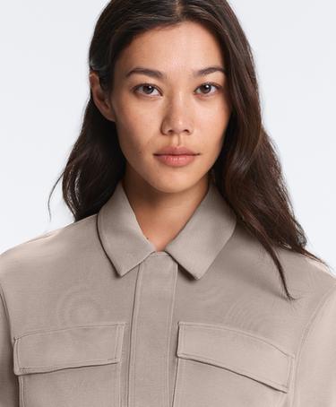 Straight jacket with belt and soft-touch modal — MID-MINK 4