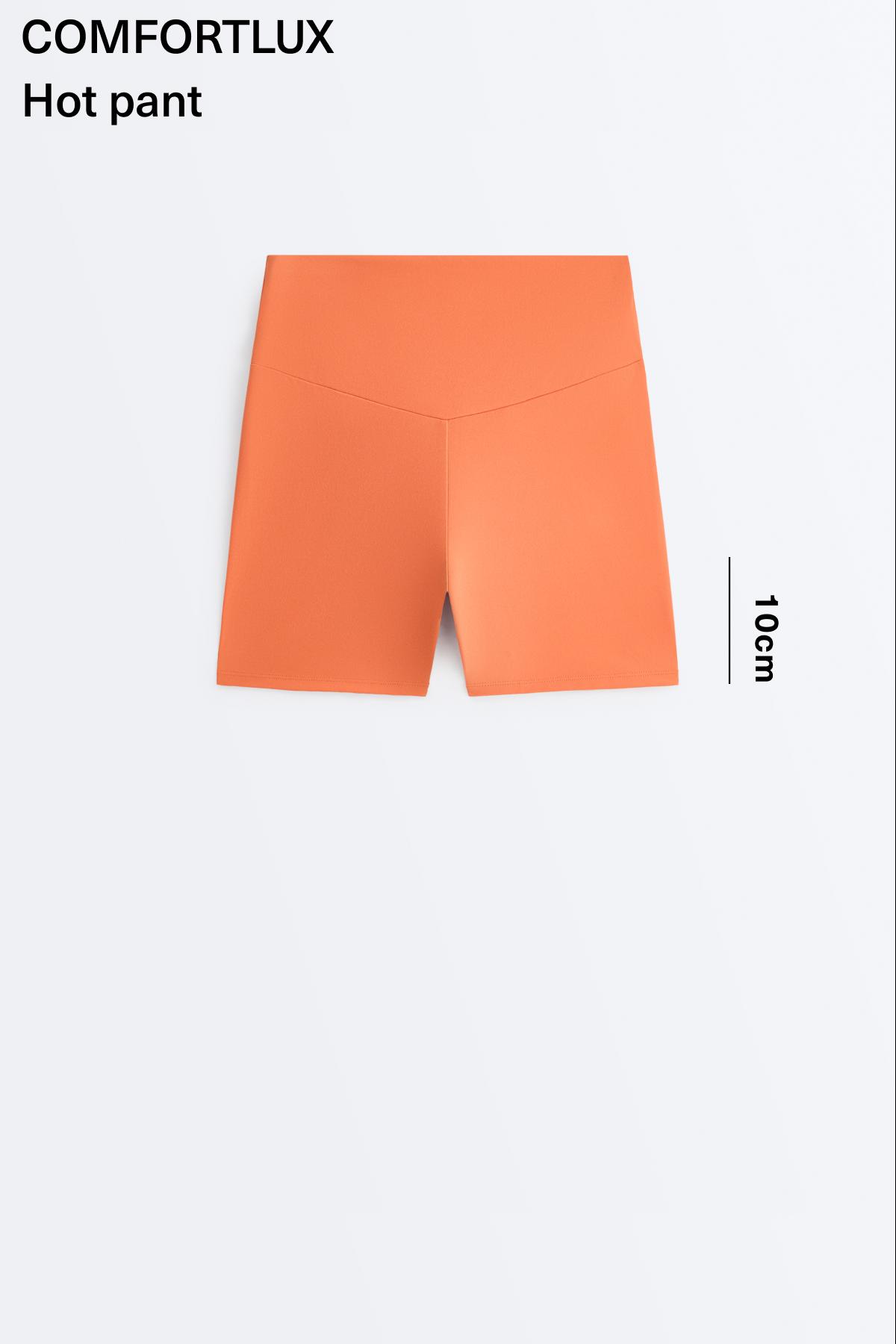 Comfortlux high-waisted 10cm hot pants — WASHED ORANGE