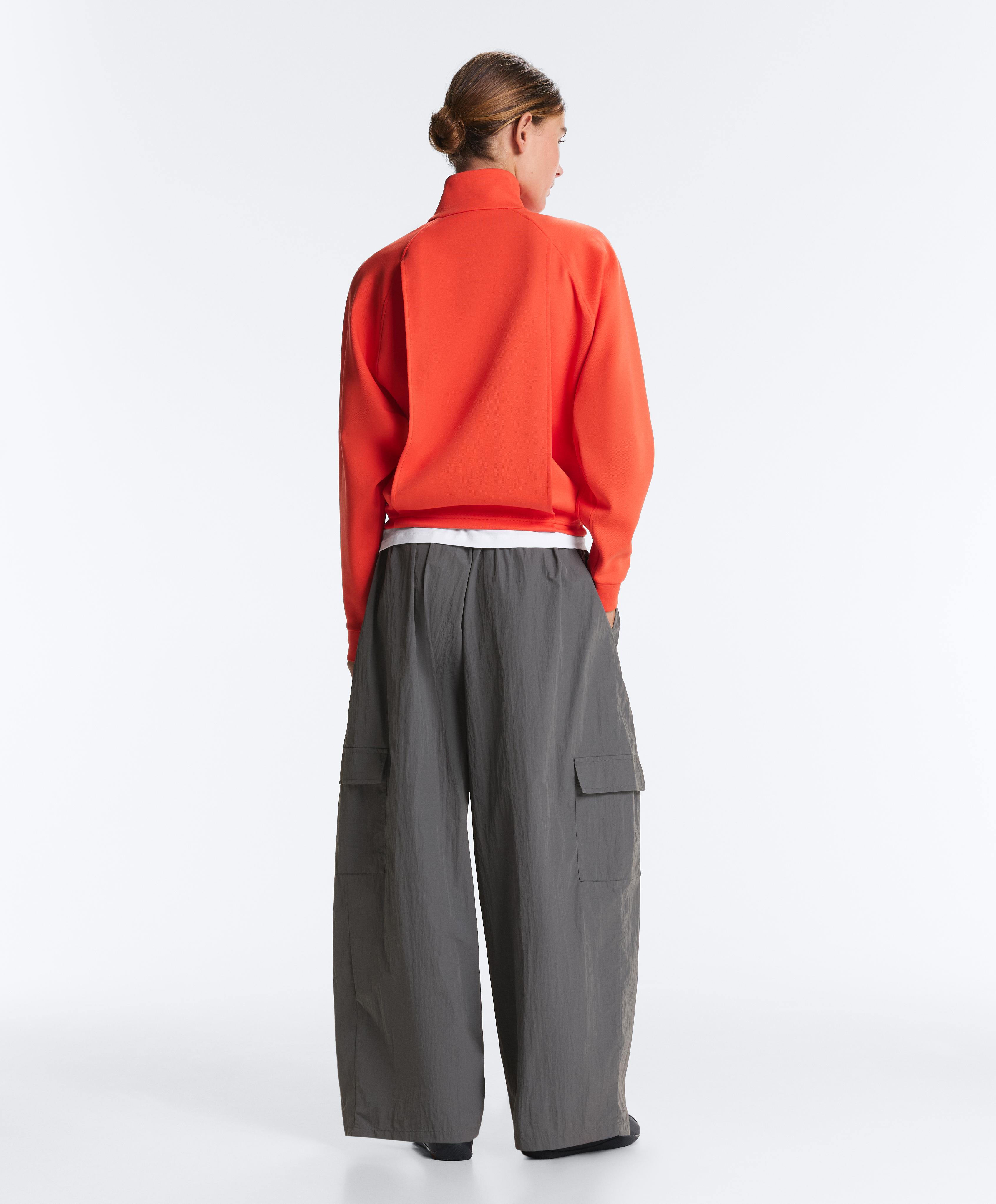 Cotton piqué pocket jacket — BRIGHT ORANGE